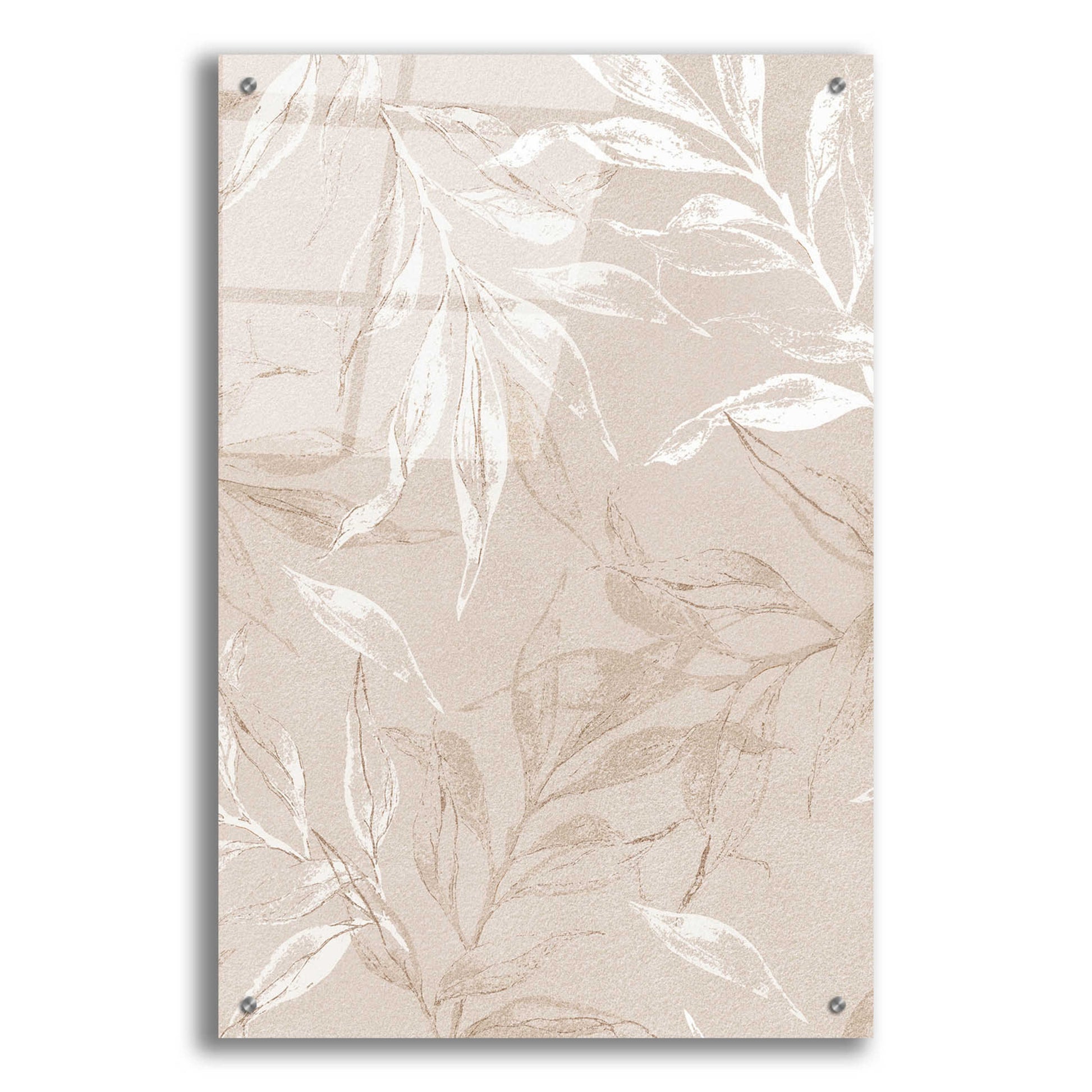 Epic Art 'White Leaves 2' by Design Fabrikken, Acrylic Glass Wall Art,24x36