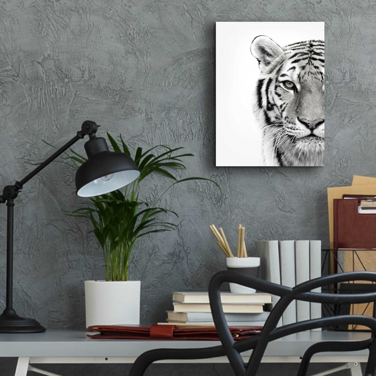 Epic Art 'White Tiger' by Design Fabrikken, Acrylic Glass Wall Art,12x16