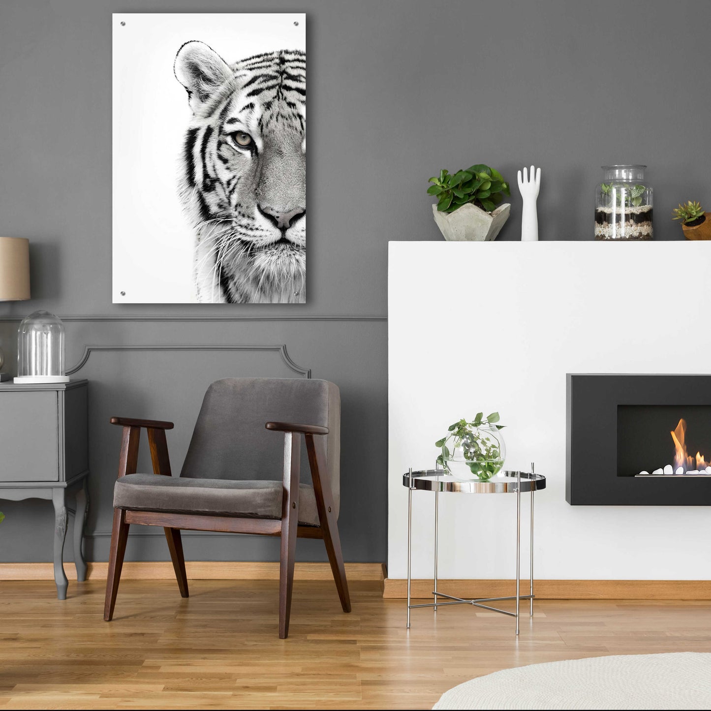 Epic Art 'White Tiger' by Design Fabrikken, Acrylic Glass Wall Art,24x36