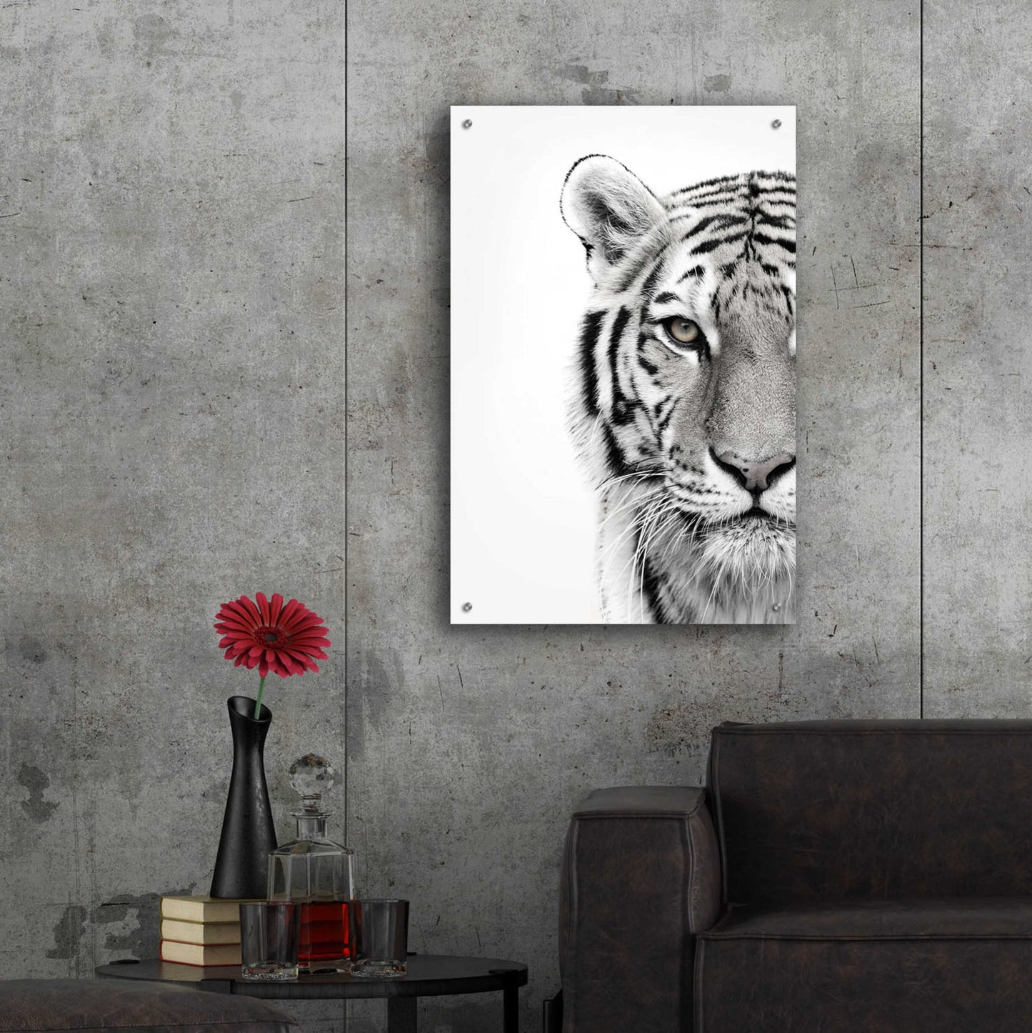 Epic Art 'White Tiger' by Design Fabrikken, Acrylic Glass Wall Art,24x36