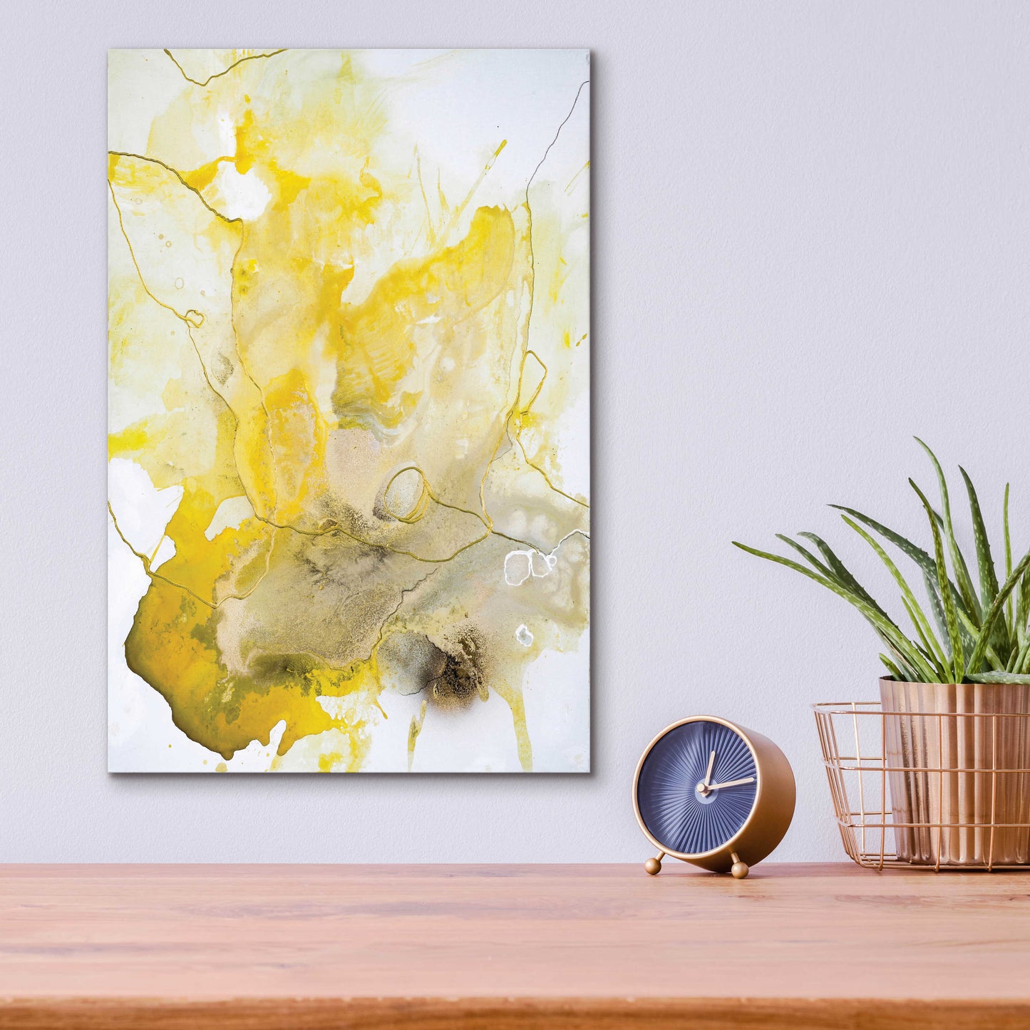 Epic Art 'Yellow Line' by Design Fabrikken, Acrylic Glass Wall Art,12x16