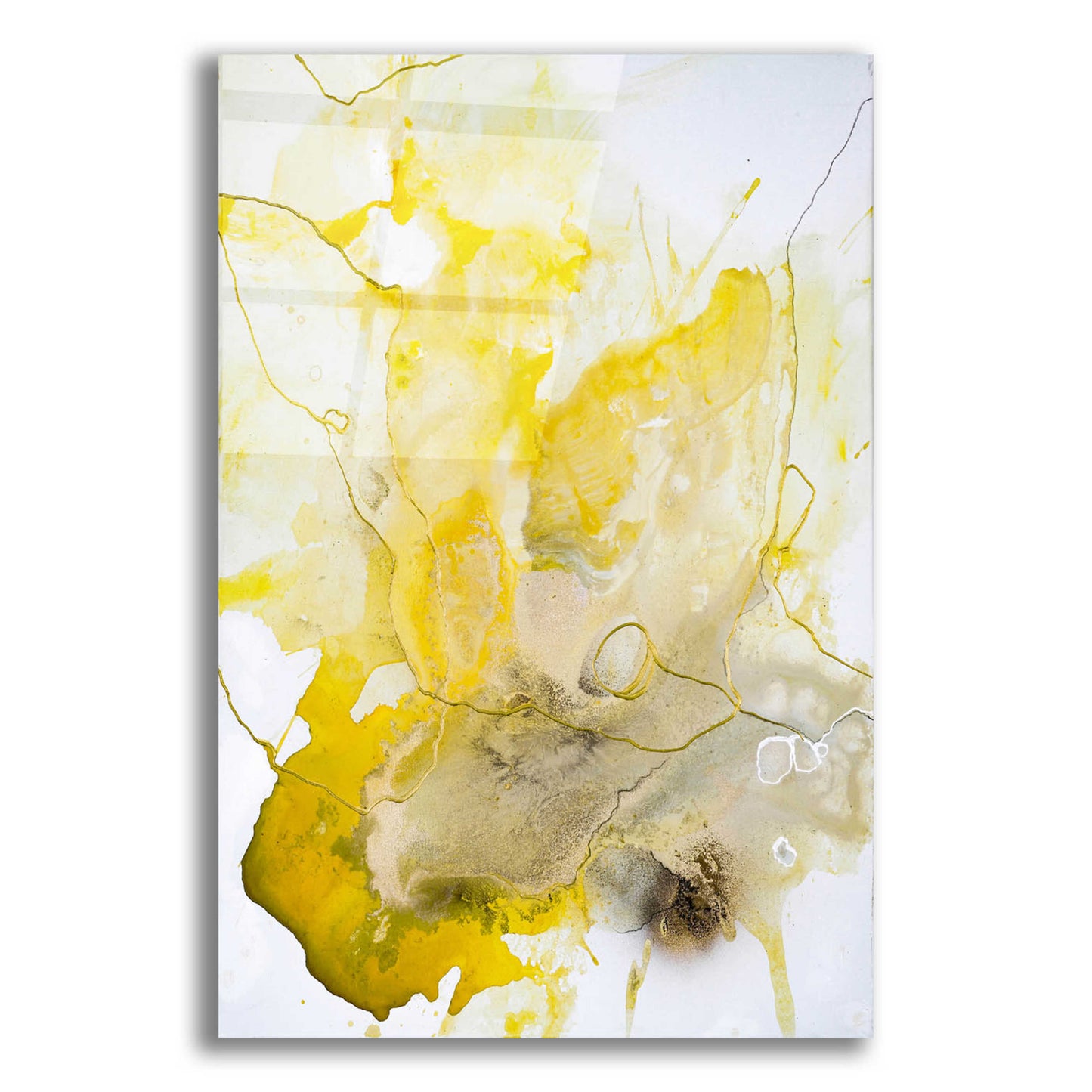 Epic Art 'Yellow Line' by Design Fabrikken, Acrylic Glass Wall Art,12x16