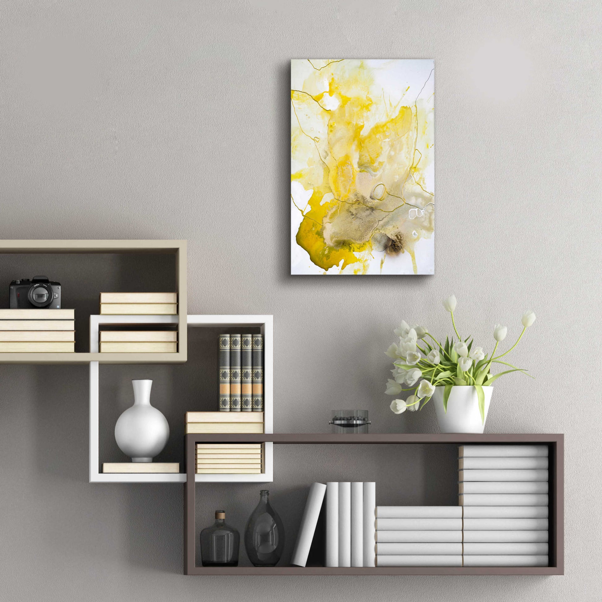 Epic Art 'Yellow Line' by Design Fabrikken, Acrylic Glass Wall Art,16x24