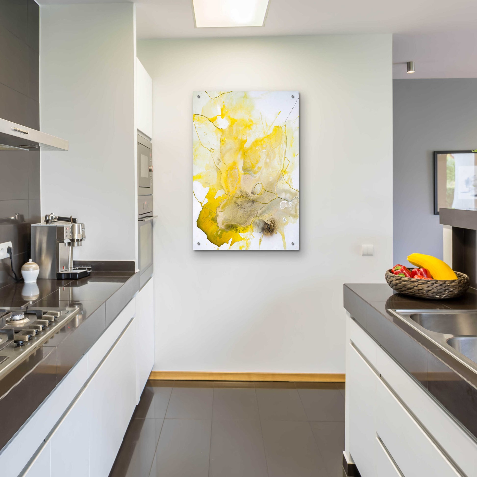 Epic Art 'Yellow Line' by Design Fabrikken, Acrylic Glass Wall Art,24x36