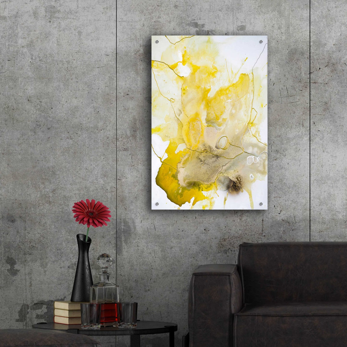 Epic Art 'Yellow Line' by Design Fabrikken, Acrylic Glass Wall Art,24x36