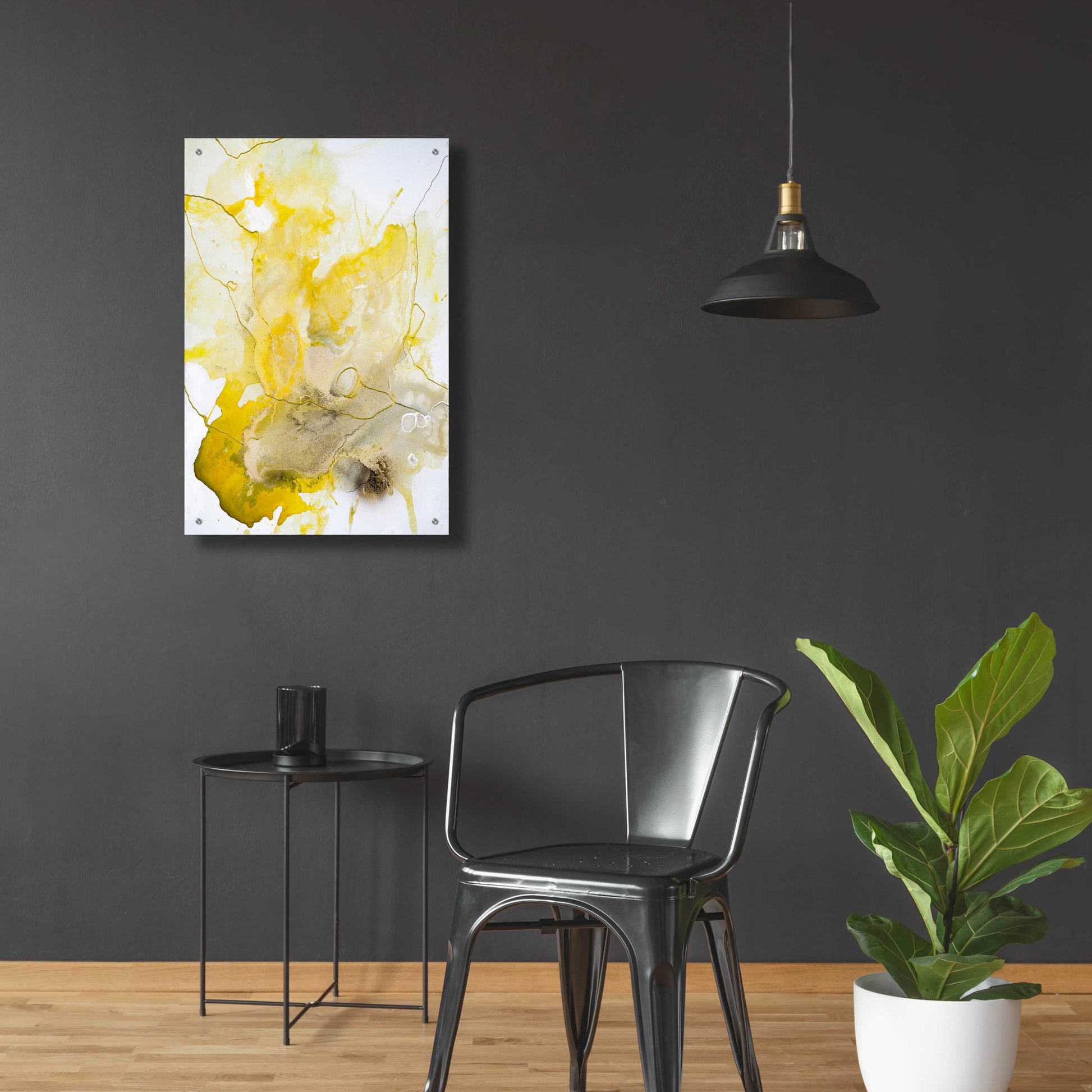 Epic Art 'Yellow Line' by Design Fabrikken, Acrylic Glass Wall Art,24x36