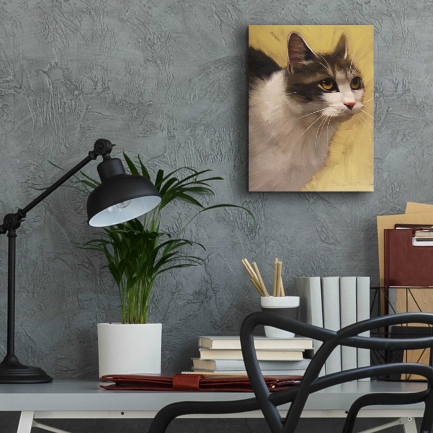 Epic Art 'Derby Cat' by Diane Hoeptner, Acrylic Glass Wall Art,12x16