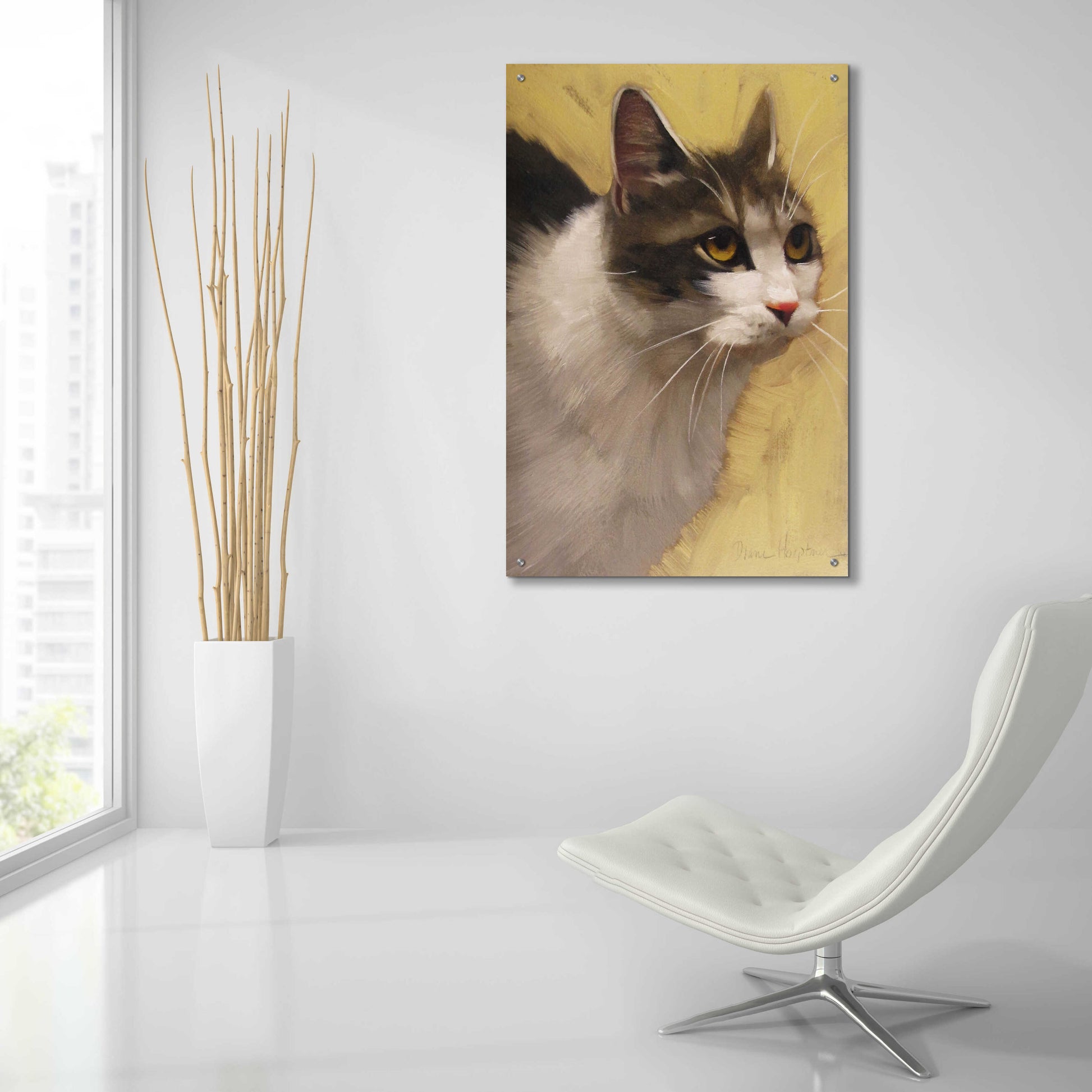 Epic Art 'Derby Cat' by Diane Hoeptner, Acrylic Glass Wall Art,24x36