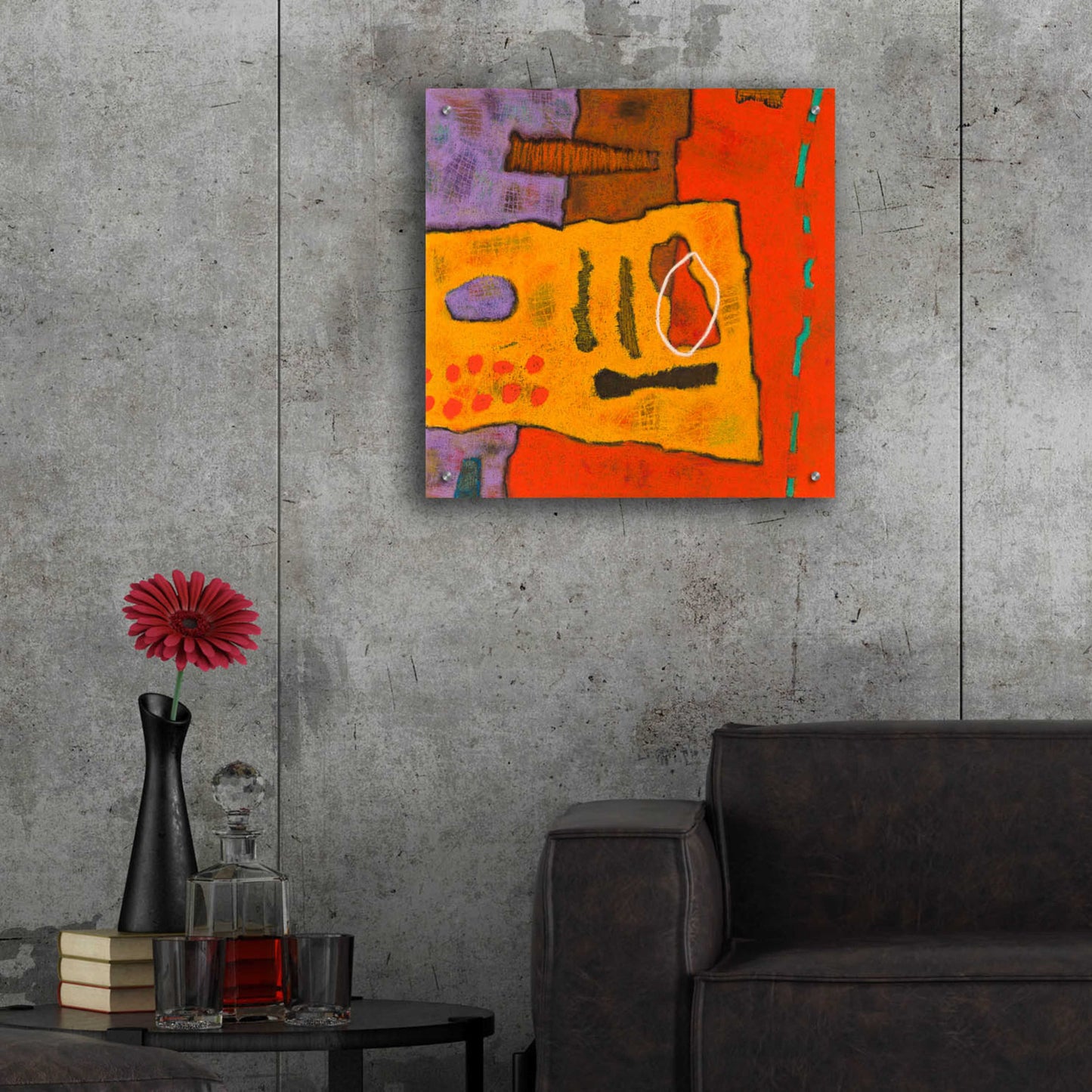 Epic Art 'Conversations in the Abstract 21' by Downs, Acrylic Glass Wall Art,24x24