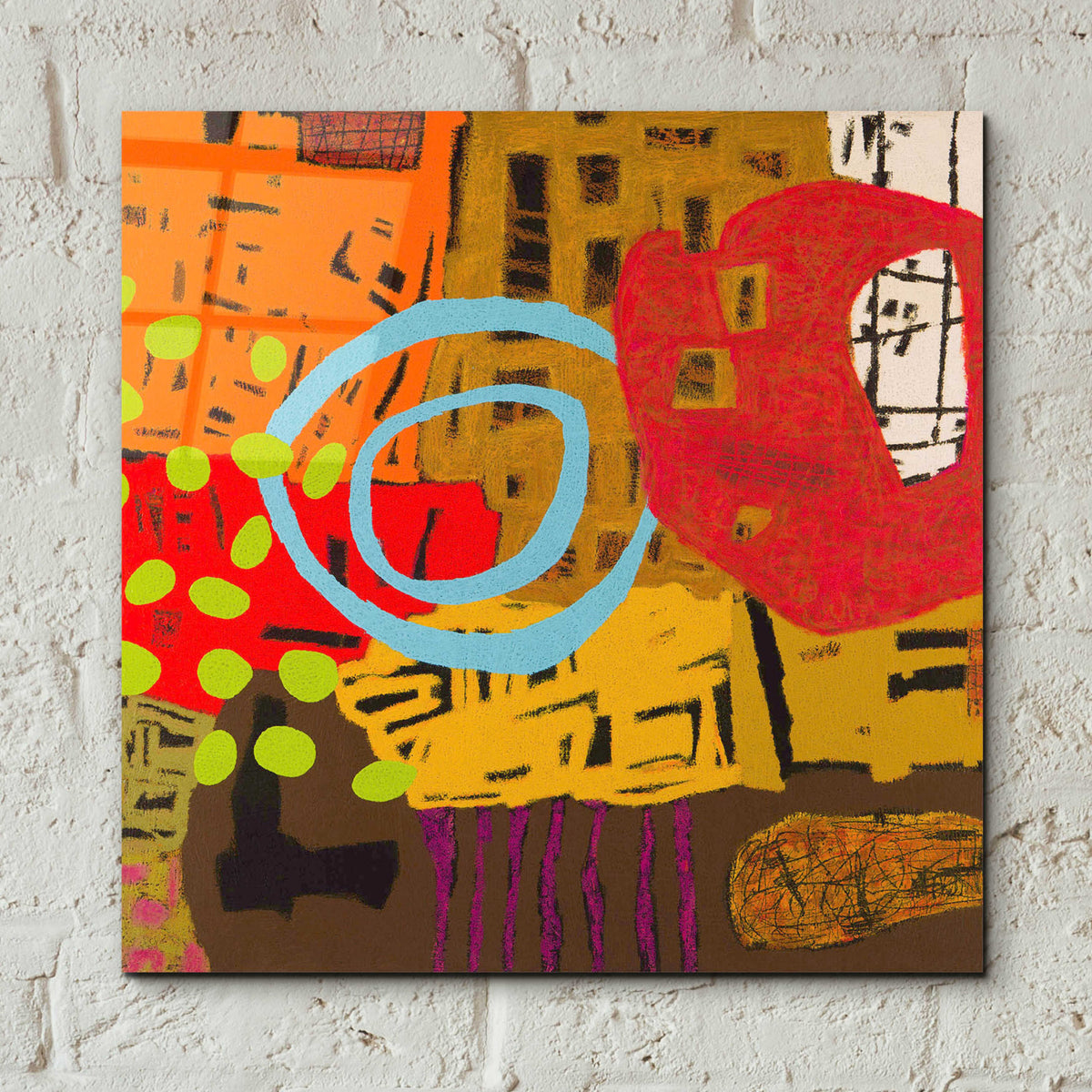 Epic Art 'Conversations in the Abstract 28' by Downs, Acrylic Glass Wall Art,12x12