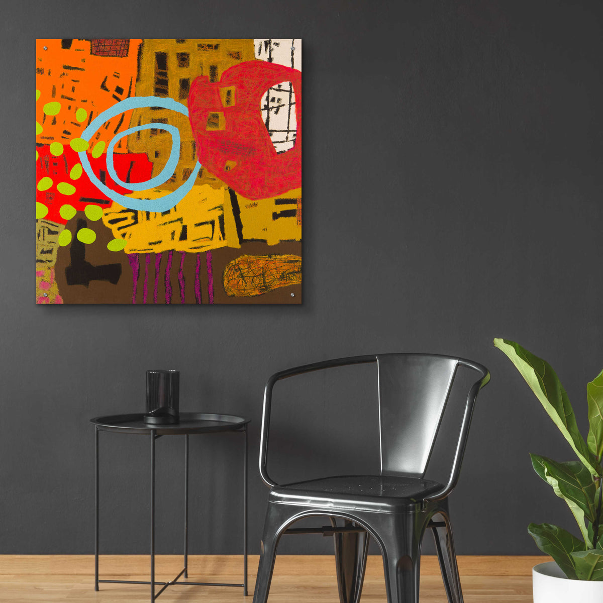 Epic Art 'Conversations in the Abstract 28' by Downs, Acrylic Glass Wall Art,36x36