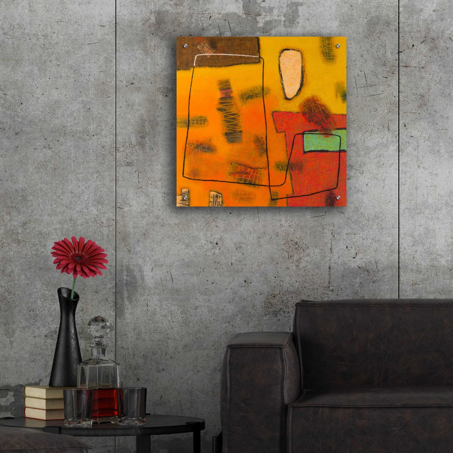 Epic Art 'Conversations in the Abstract 31' by Downs, Acrylic Glass Wall Art,24x24