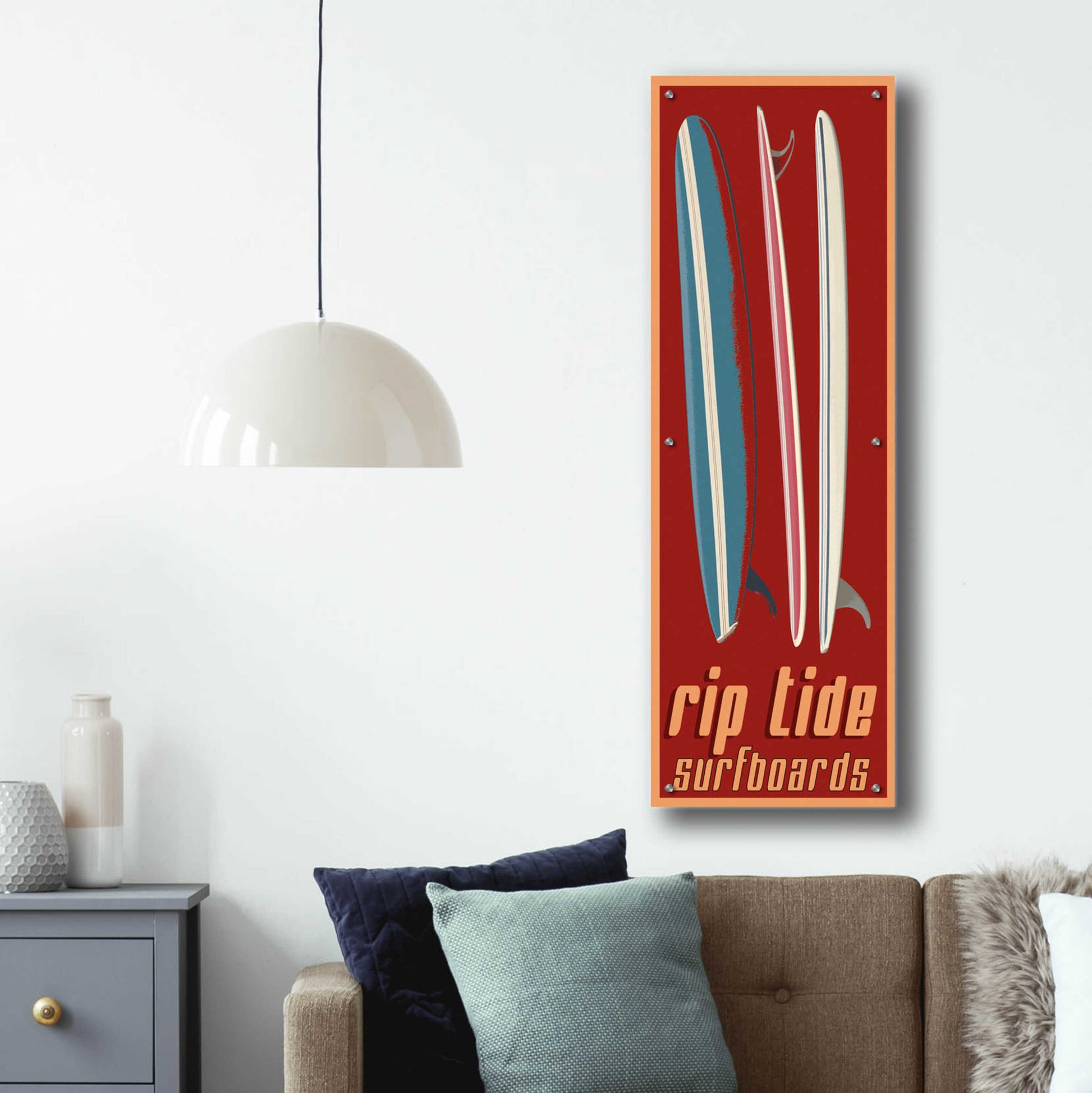 Epic Art 'Rip Tide' by Edward M. Fielding, Acrylic Glass Wall Art,16x48