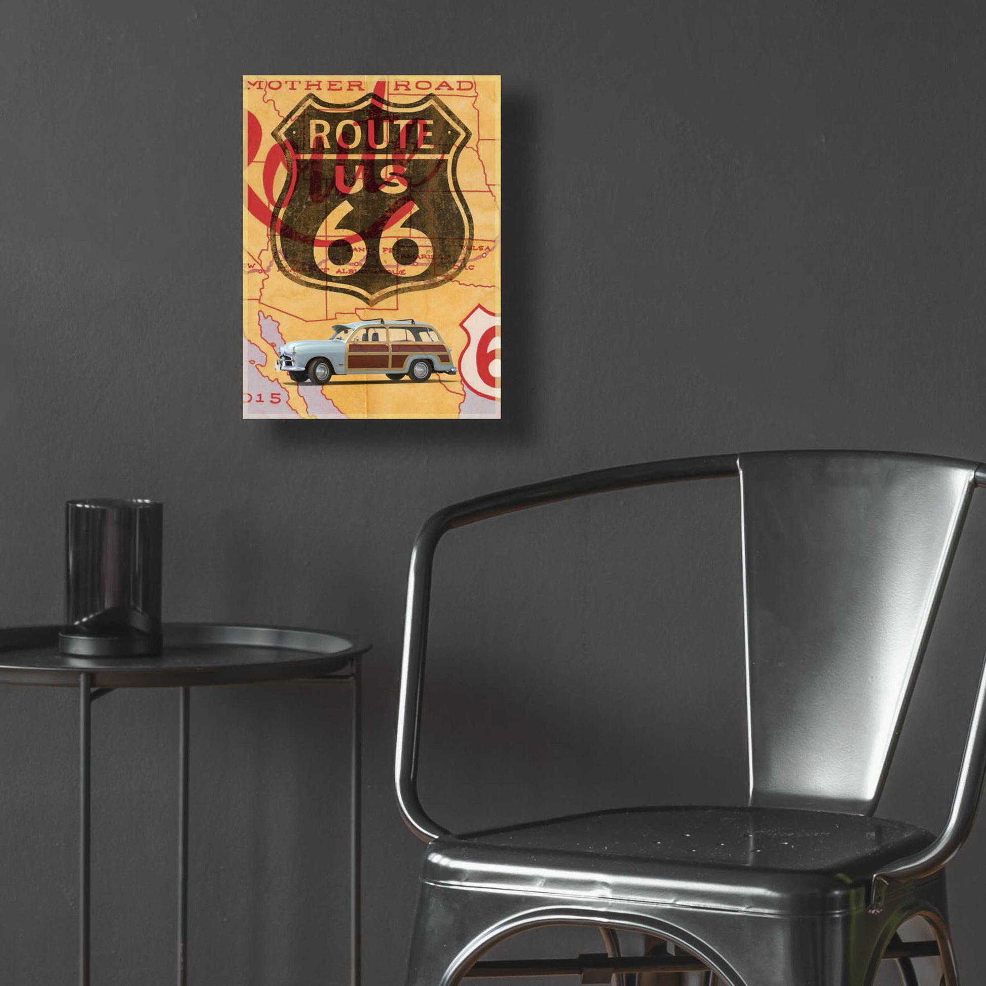 Epic Art 'Route 66 Vintage Postcard' by Edward M. Fielding, Acrylic Glass Wall Art,12x16