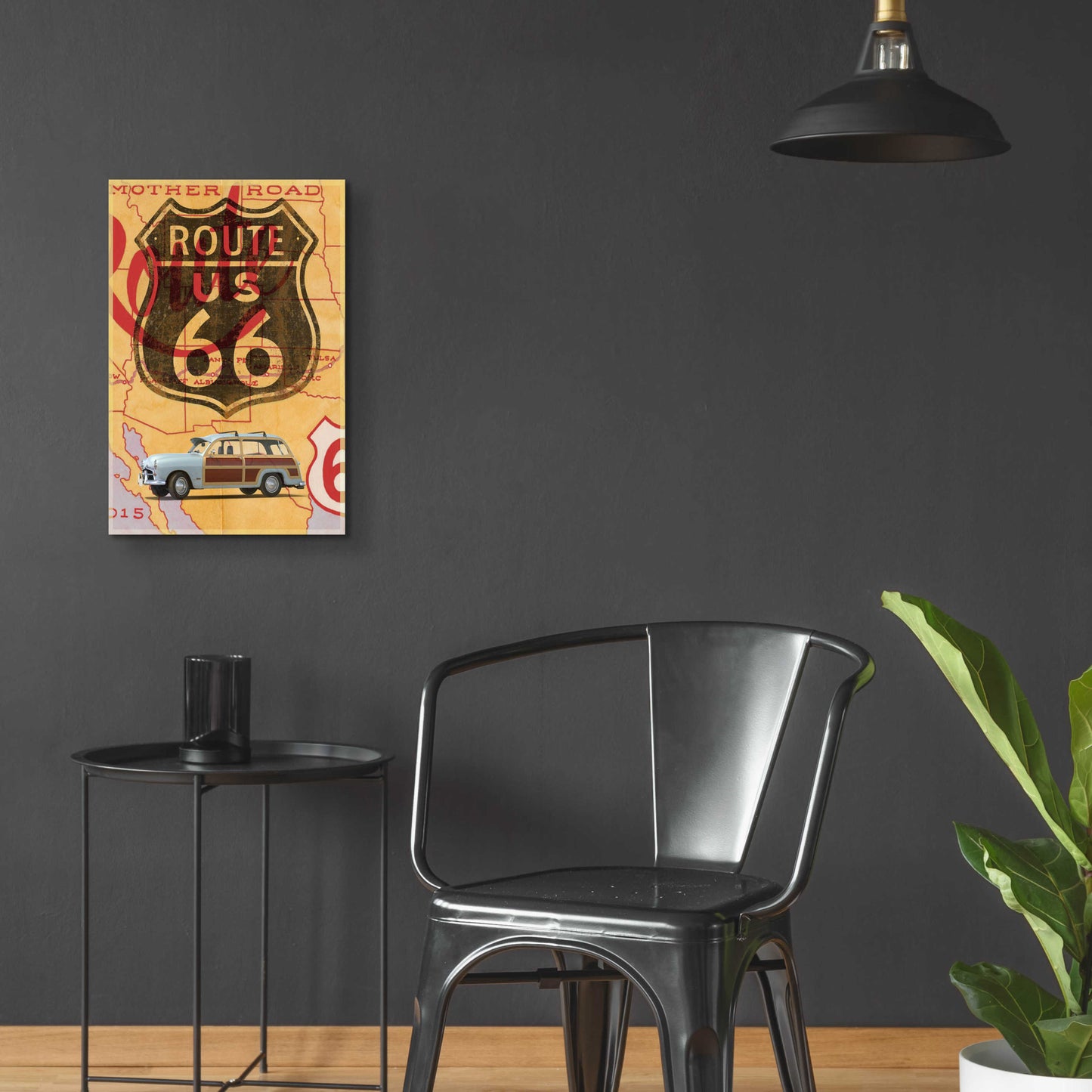 Epic Art 'Route 66 Vintage Postcard' by Edward M. Fielding, Acrylic Glass Wall Art,16x24