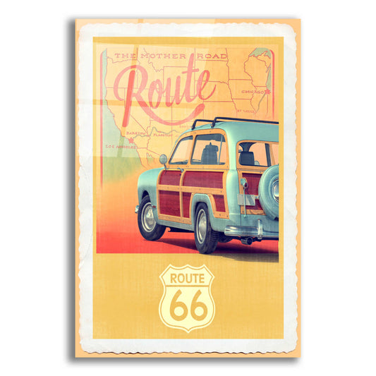 Epic Art 'Route 66 Vintage Travel' by Edward M. Fielding, Acrylic Glass Wall Art