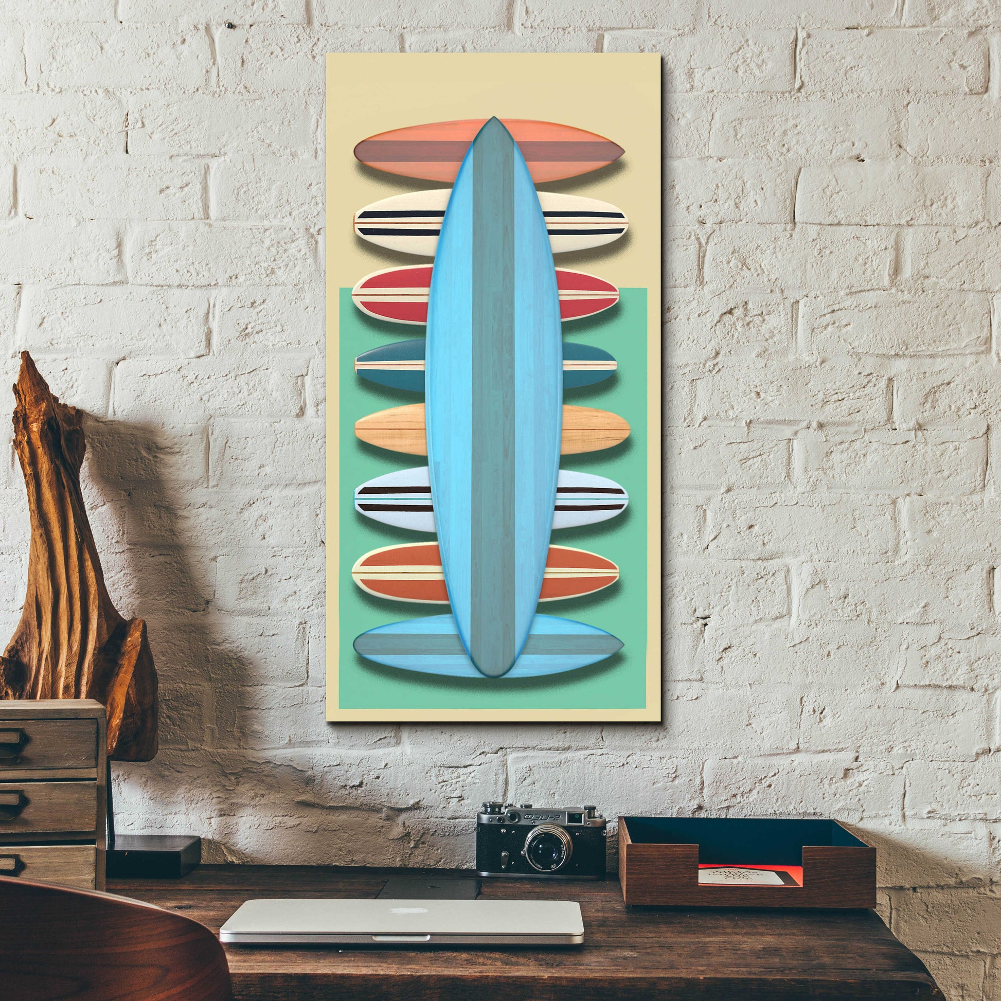 Epic Art 'Surfboards - Red' by Edward M. Fielding, Acrylic Glass Wall Art,12x24