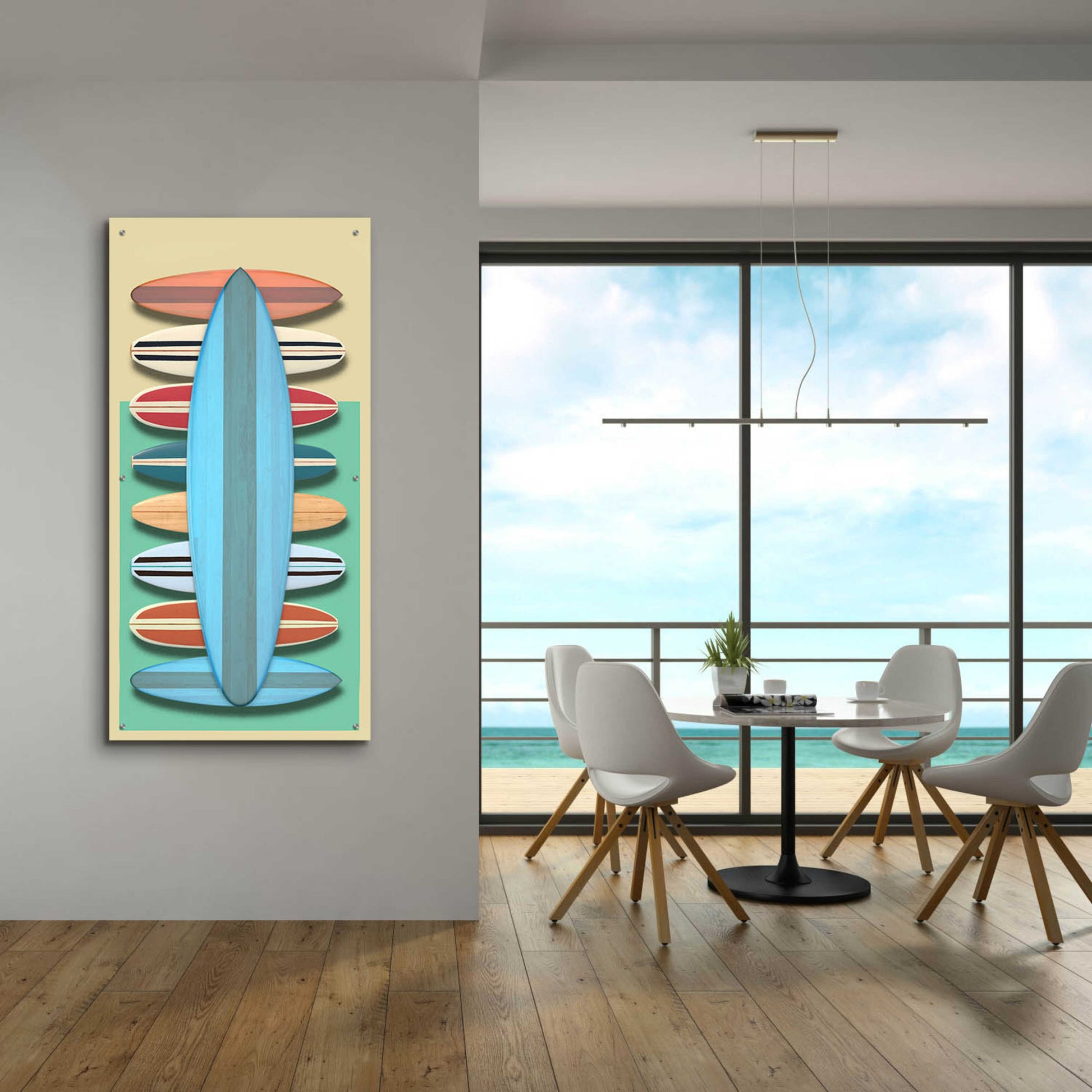 Epic Art 'Surfboards - Red' by Edward M. Fielding, Acrylic Glass Wall Art,24x48