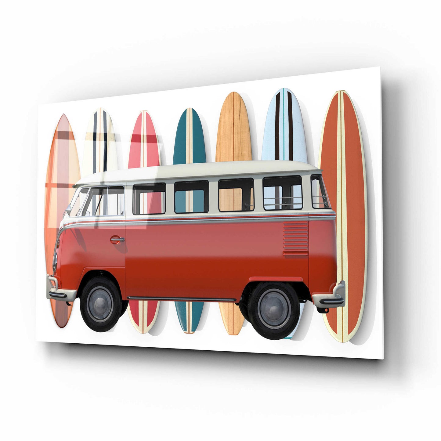 Epic Art 'Surfer Van' by Edward M. Fielding, Acrylic Glass Wall Art,16x12