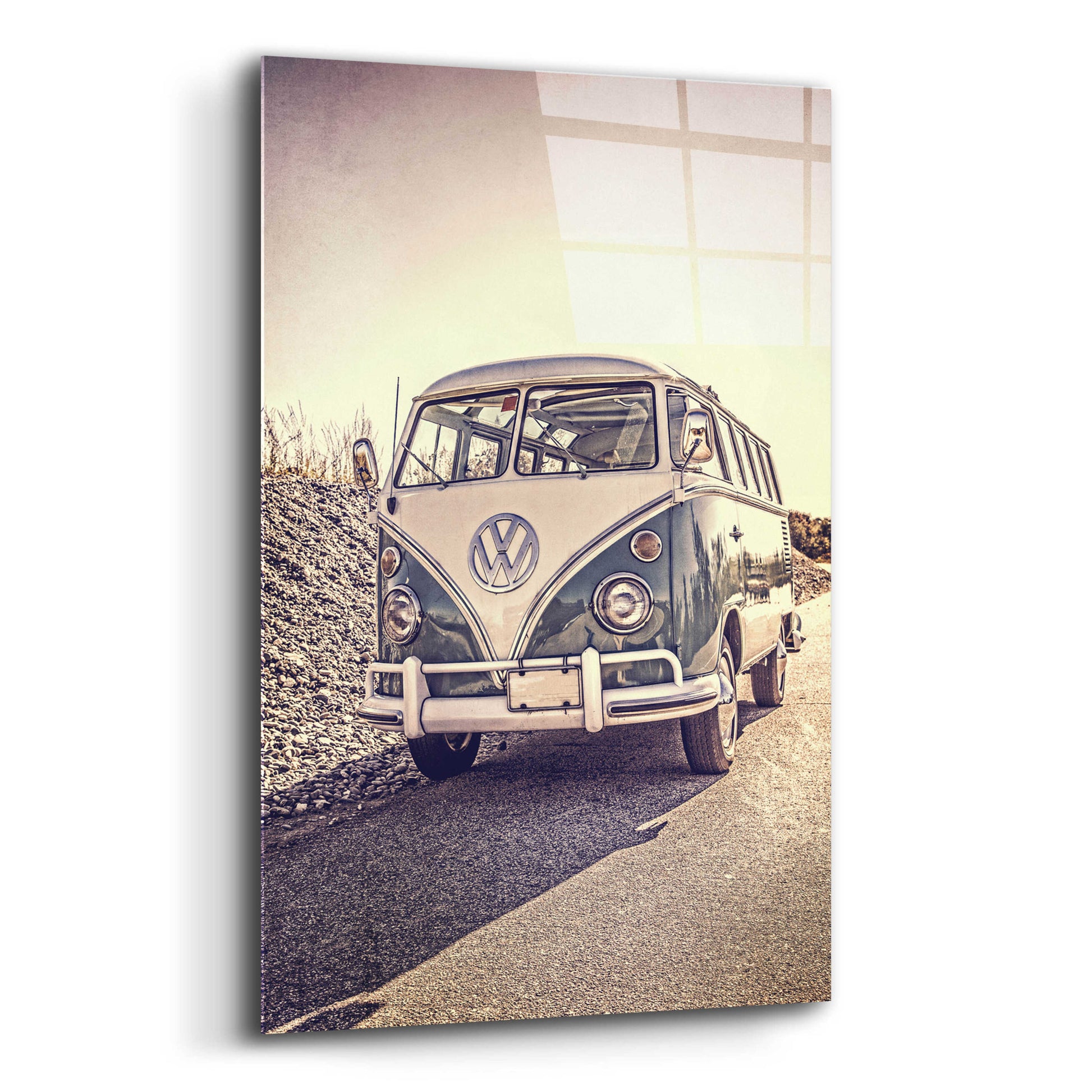 Epic Art 'Surfers’ Vintage VW Bus' by Edward M. Fielding, Acrylic Glass Wall Art,12x16