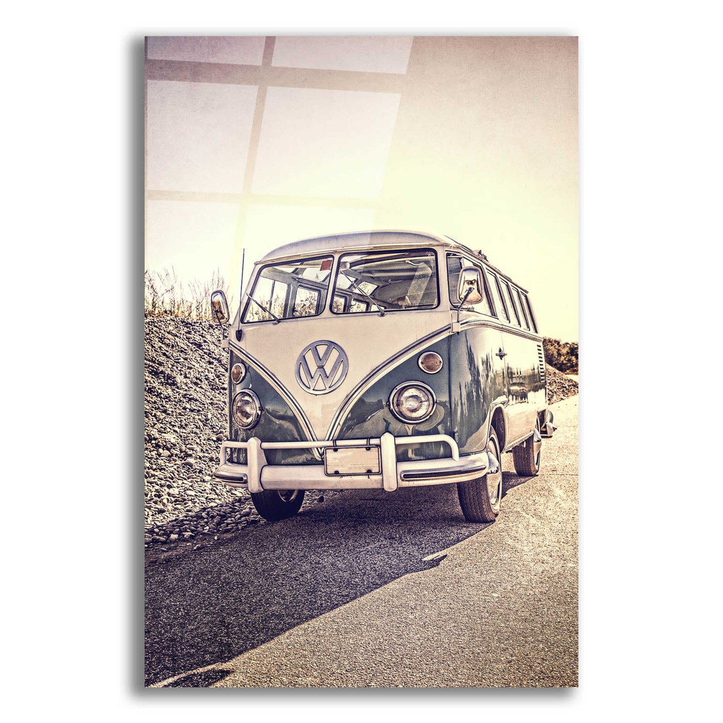 Epic Art 'Surfers’ Vintage VW Bus' by Edward M. Fielding, Acrylic Glass Wall Art,16x24