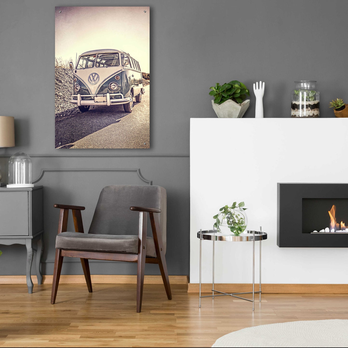 Epic Art 'Surfers’ Vintage VW Bus' by Edward M. Fielding, Acrylic Glass Wall Art,24x36