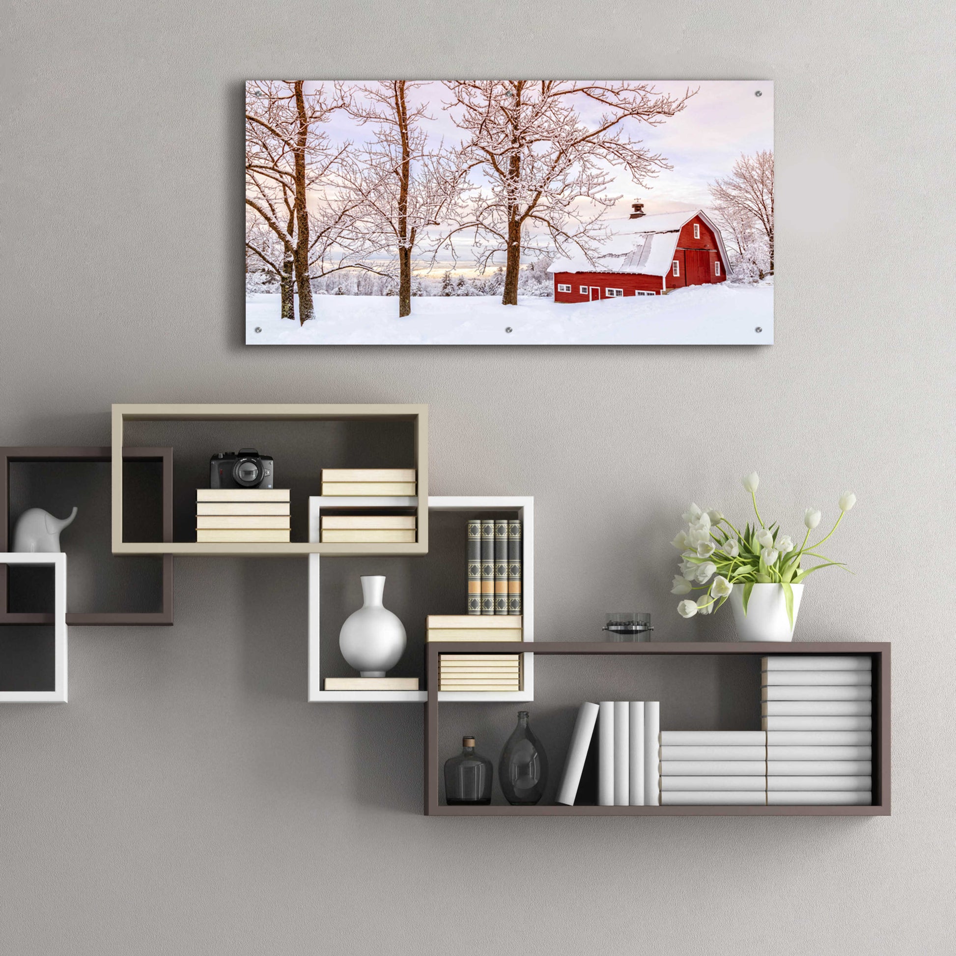 Epic Art 'Winter Arrives' by Edward M. Fielding, Acrylic Glass Wall Art,48x24