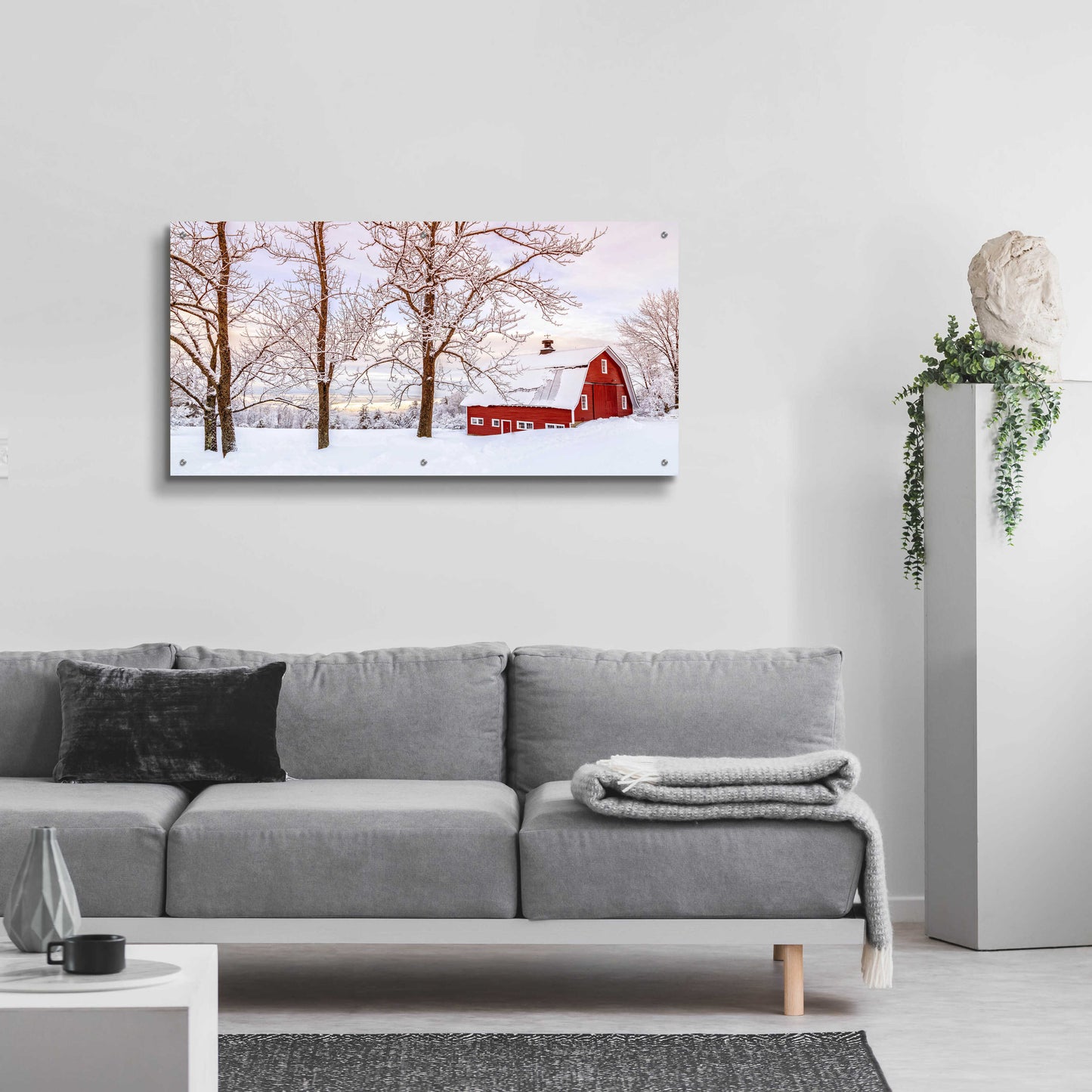 Epic Art 'Winter Arrives' by Edward M. Fielding, Acrylic Glass Wall Art,48x24