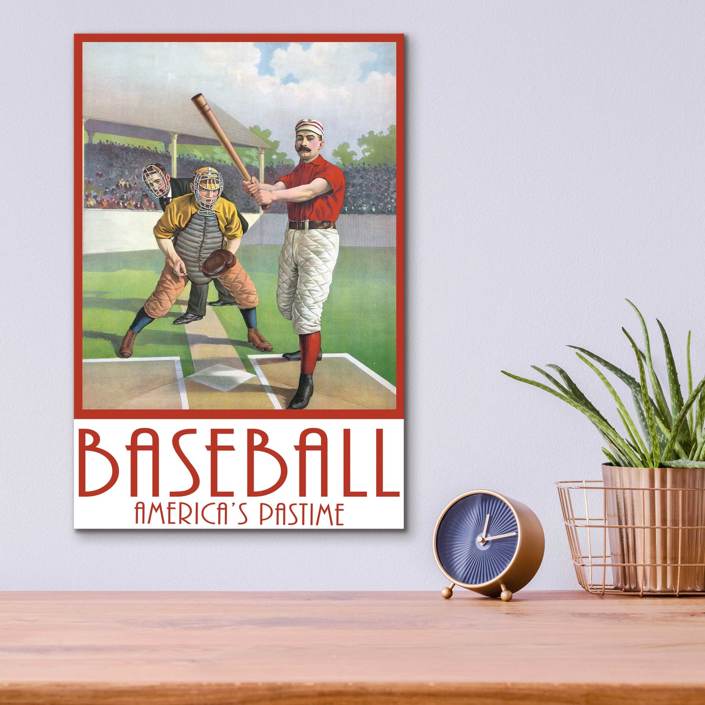 Epic Art 'Baseball America' by Edward M. Fielding, Acrylic Glass Wall Art,12x16
