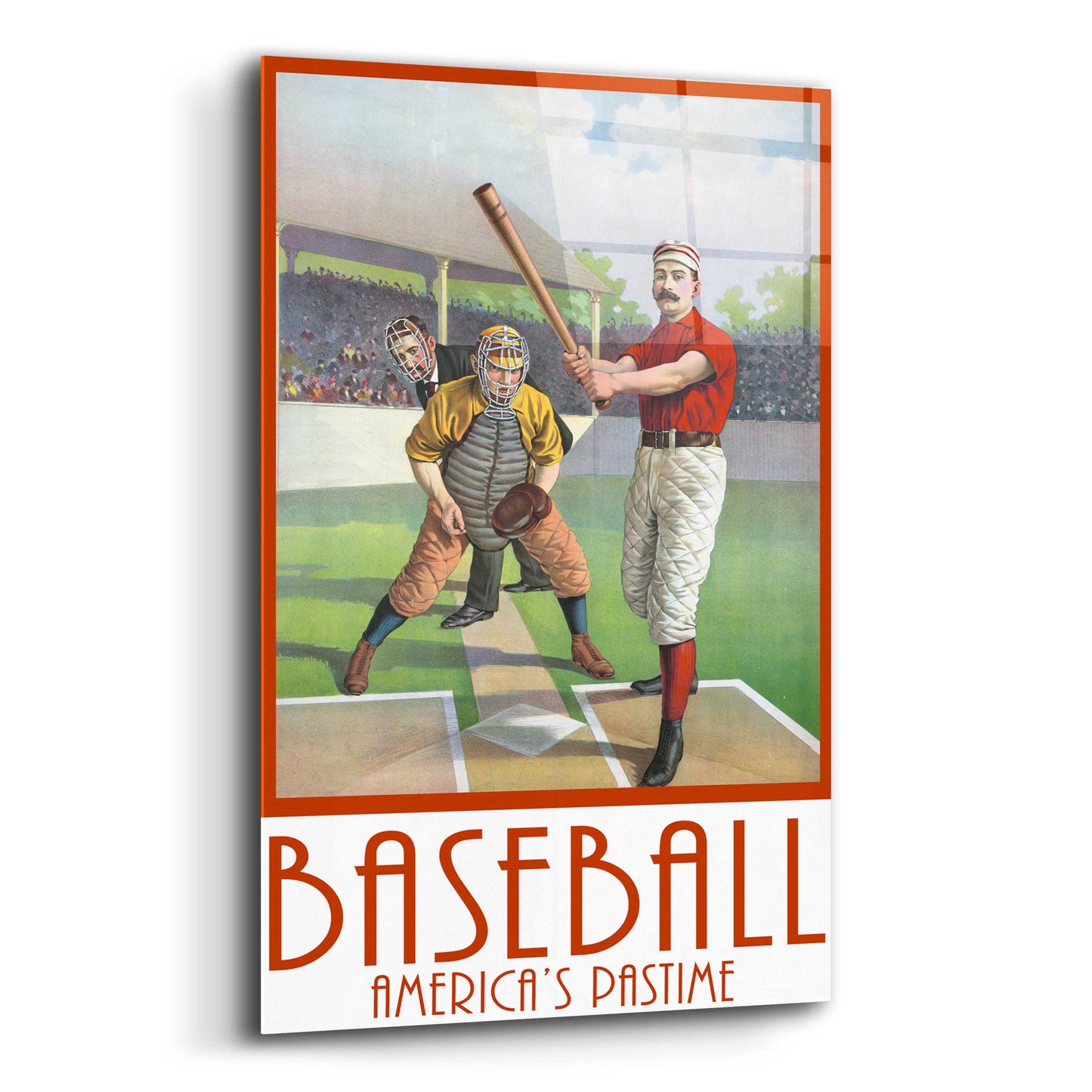 Epic Art 'Baseball America' by Edward M. Fielding, Acrylic Glass Wall Art,16x24