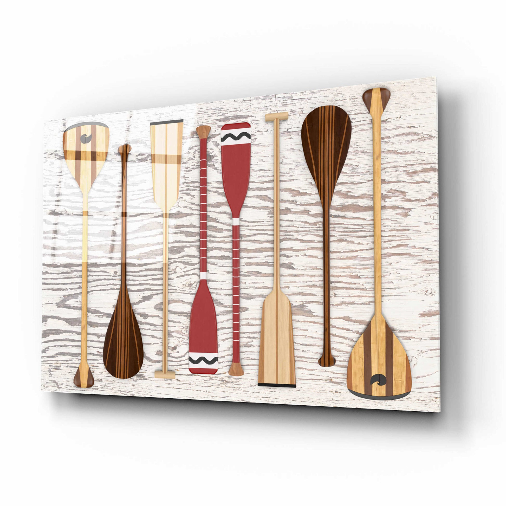 Epic Art 'Canoe Paddles & Oar' by Edward M. Fielding, Acrylic Glass Wall Art,16x12