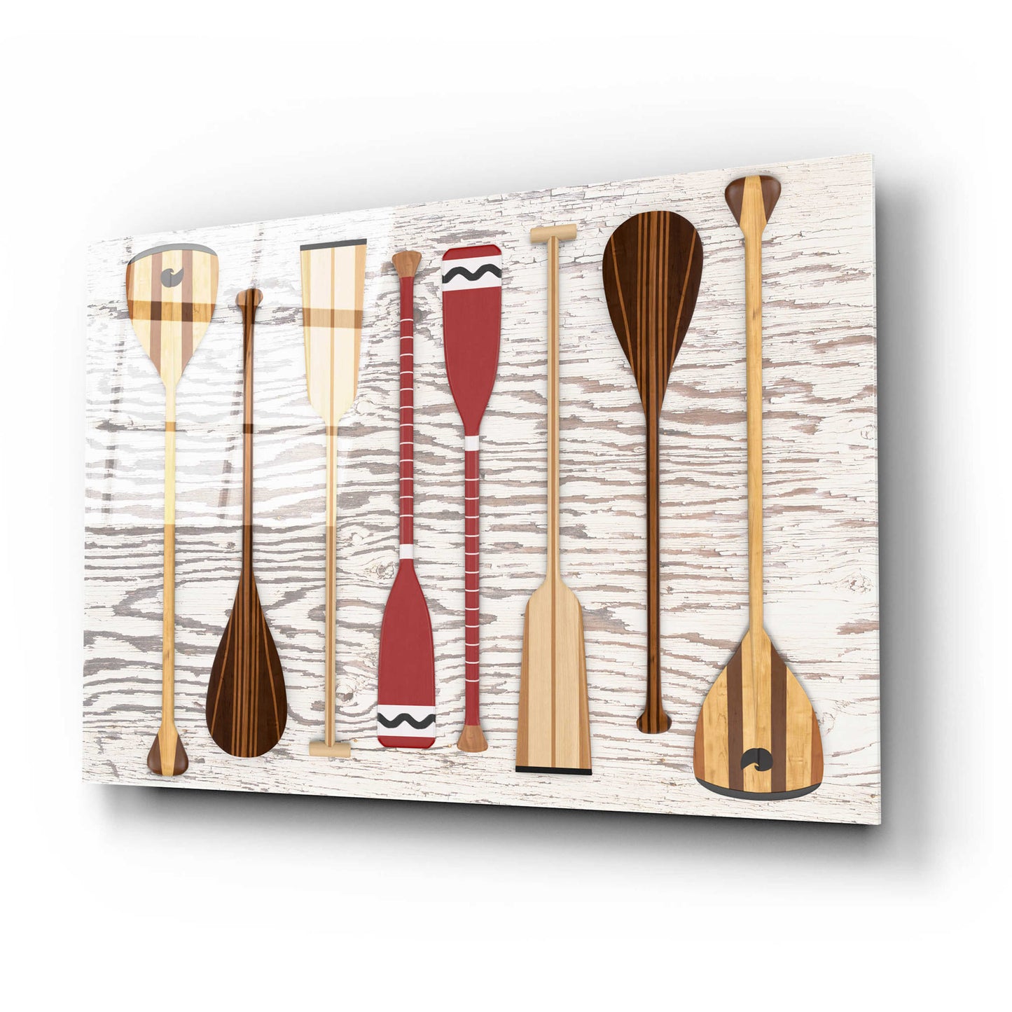 Epic Art 'Canoe Paddles & Oar' by Edward M. Fielding, Acrylic Glass Wall Art,24x16