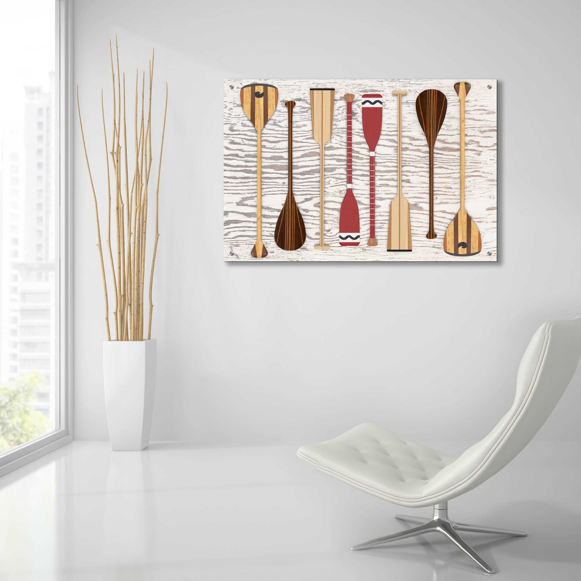 Epic Art 'Canoe Paddles & Oar' by Edward M. Fielding, Acrylic Glass Wall Art,36x24