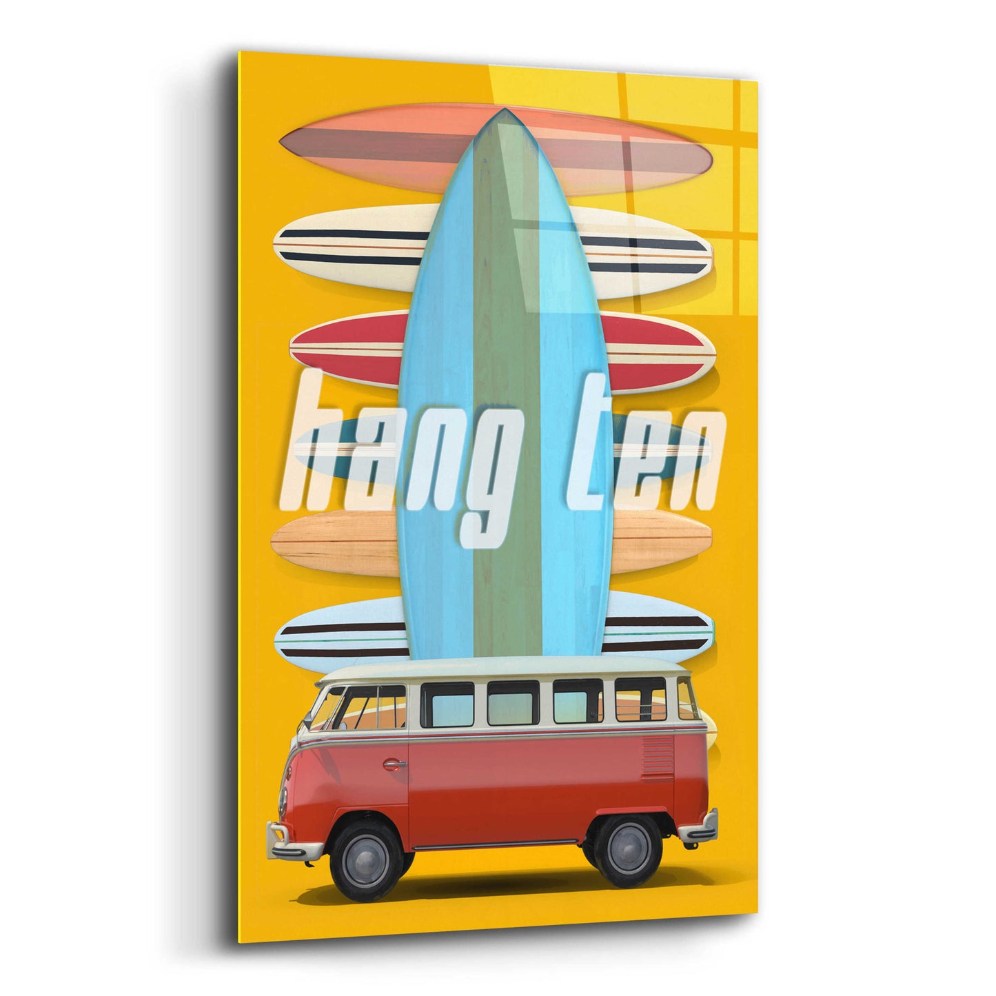 Epic Art 'Hang Ten' by Edward M. Fielding, Acrylic Glass Wall Art,12x16