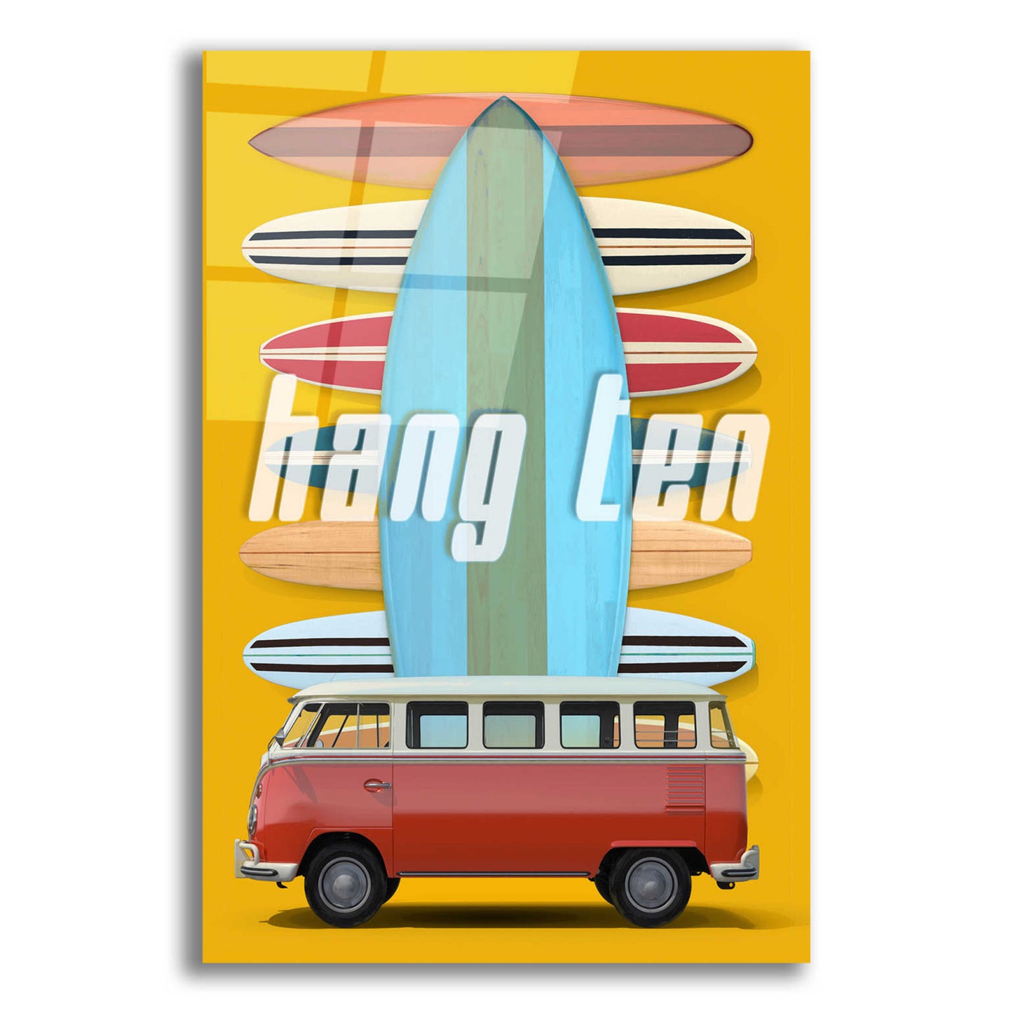 Epic Art 'Hang Ten' by Edward M. Fielding, Acrylic Glass Wall Art,12x16