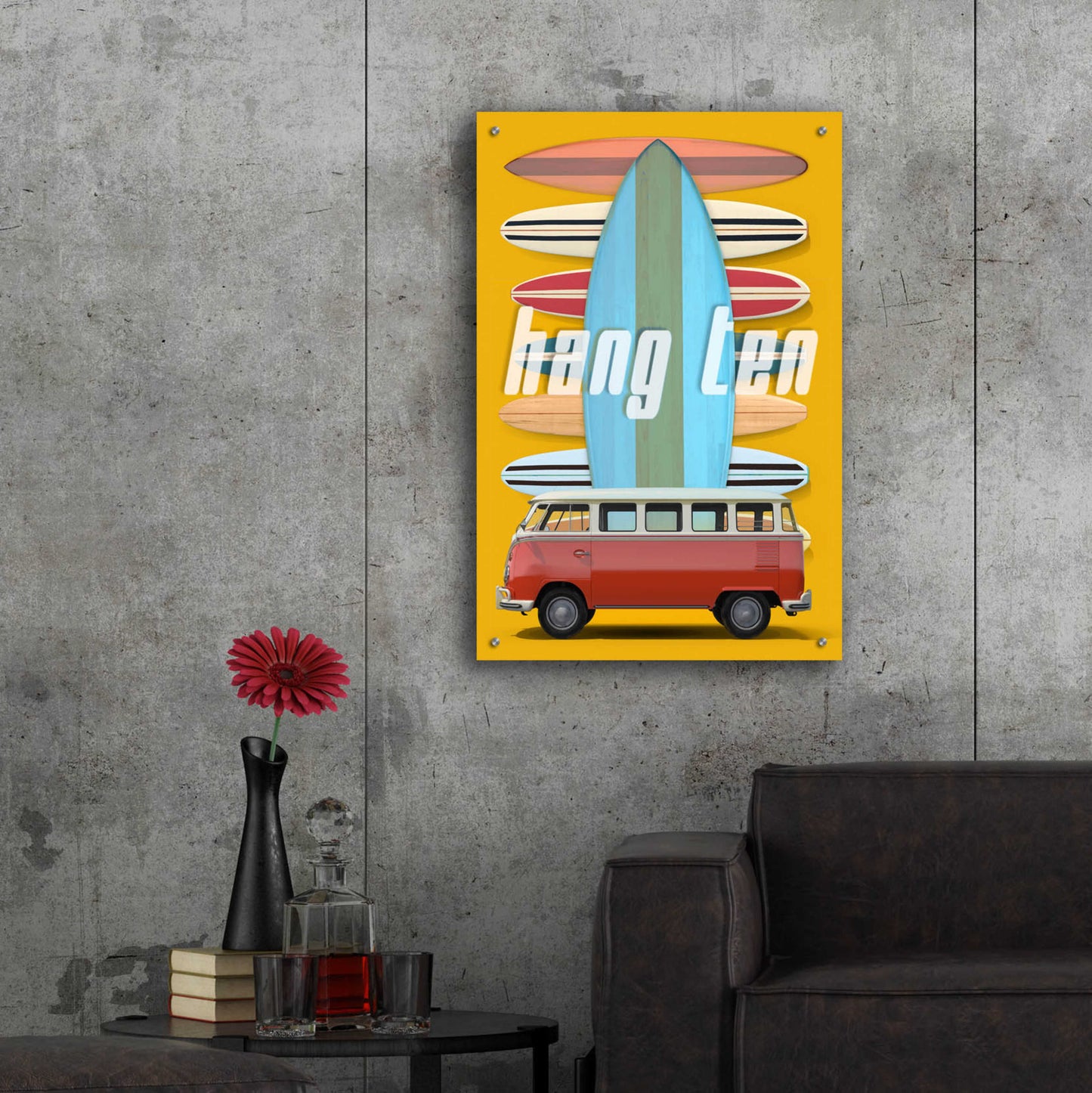 Epic Art 'Hang Ten' by Edward M. Fielding, Acrylic Glass Wall Art,24x36