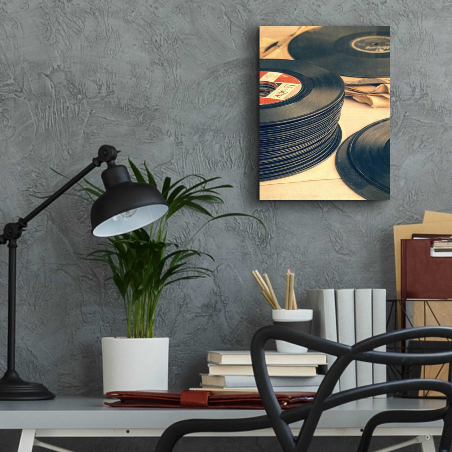 Epic Art 'Old 45s' by Edward M. Fielding, Acrylic Glass Wall Art,12x16