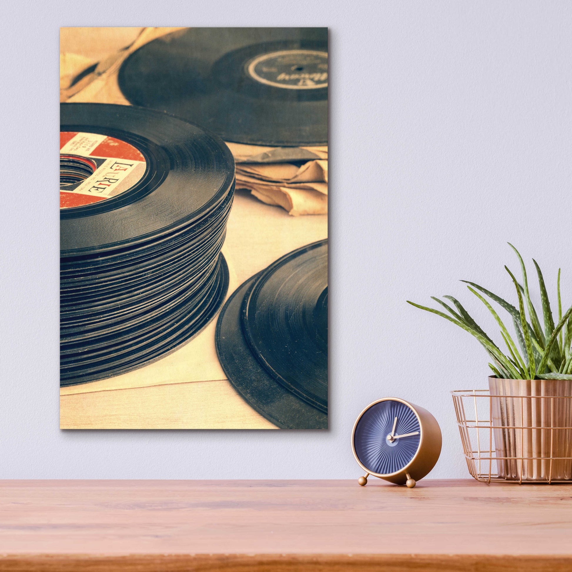 Epic Art 'Old 45s' by Edward M. Fielding, Acrylic Glass Wall Art,12x16