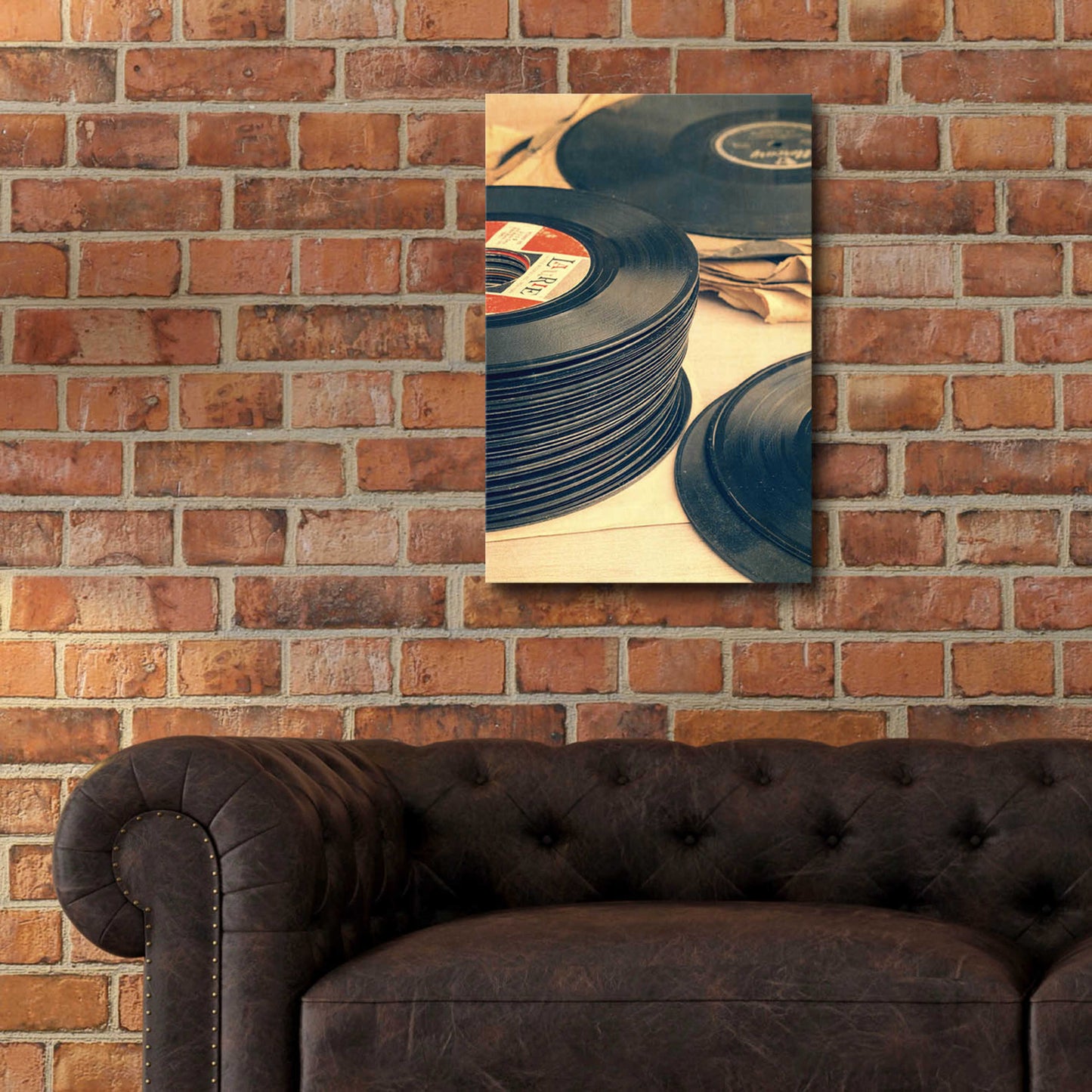 Epic Art 'Old 45s' by Edward M. Fielding, Acrylic Glass Wall Art,16x24