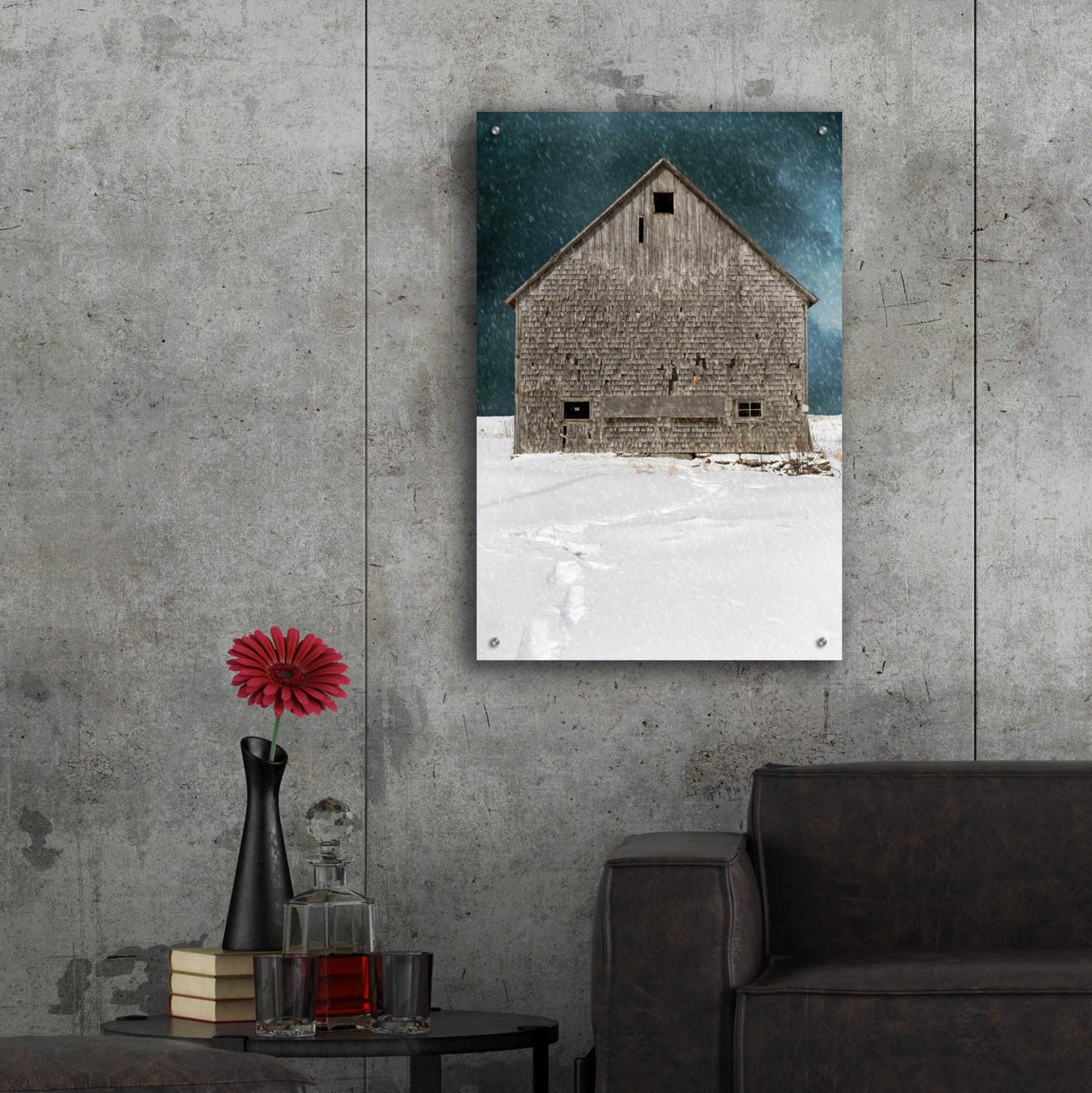 Epic Art 'Old Barn' by Edward M. Fielding, Acrylic Glass Wall Art,24x36