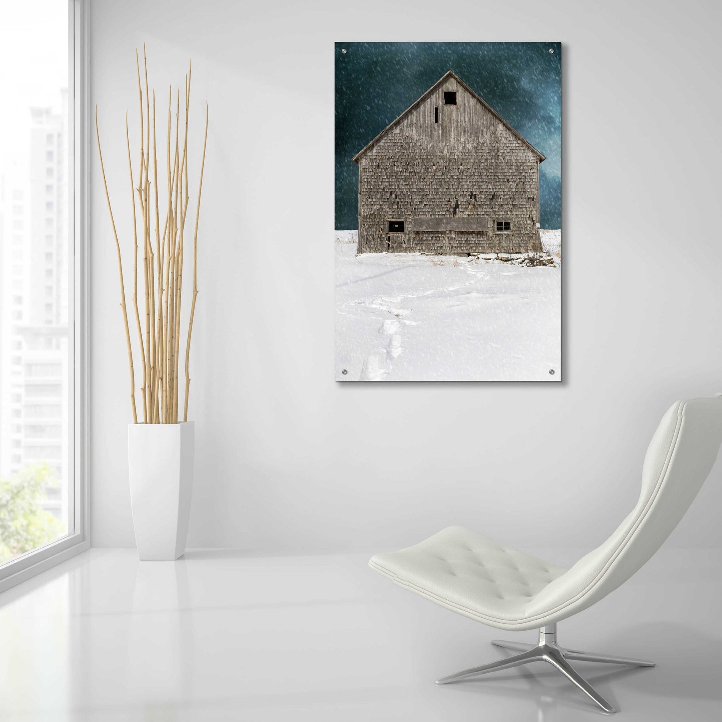 Epic Art 'Old Barn' by Edward M. Fielding, Acrylic Glass Wall Art,24x36