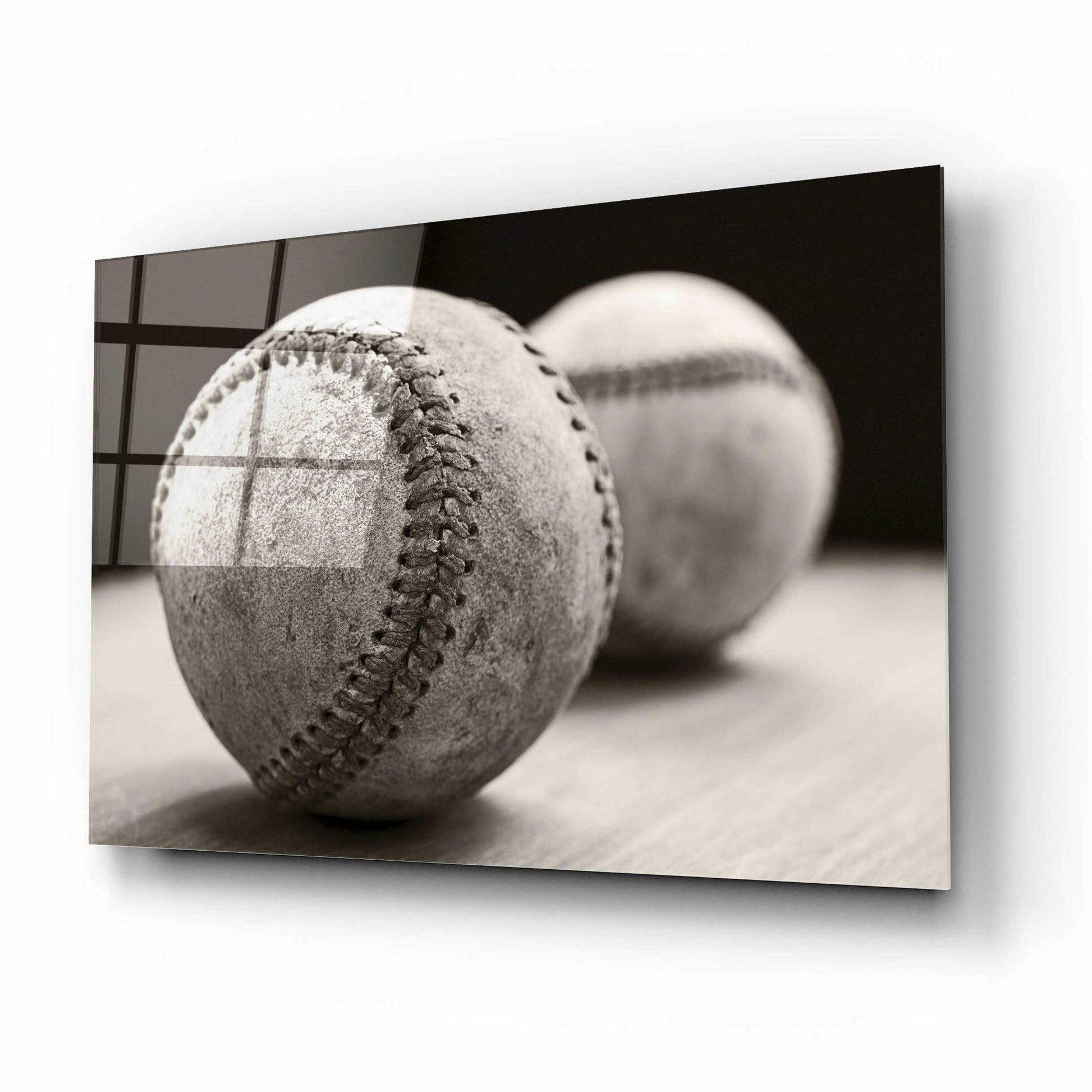 Epic Art 'Old Baseballs' by Edward M. Fielding, Acrylic Glass Wall Art,16x12