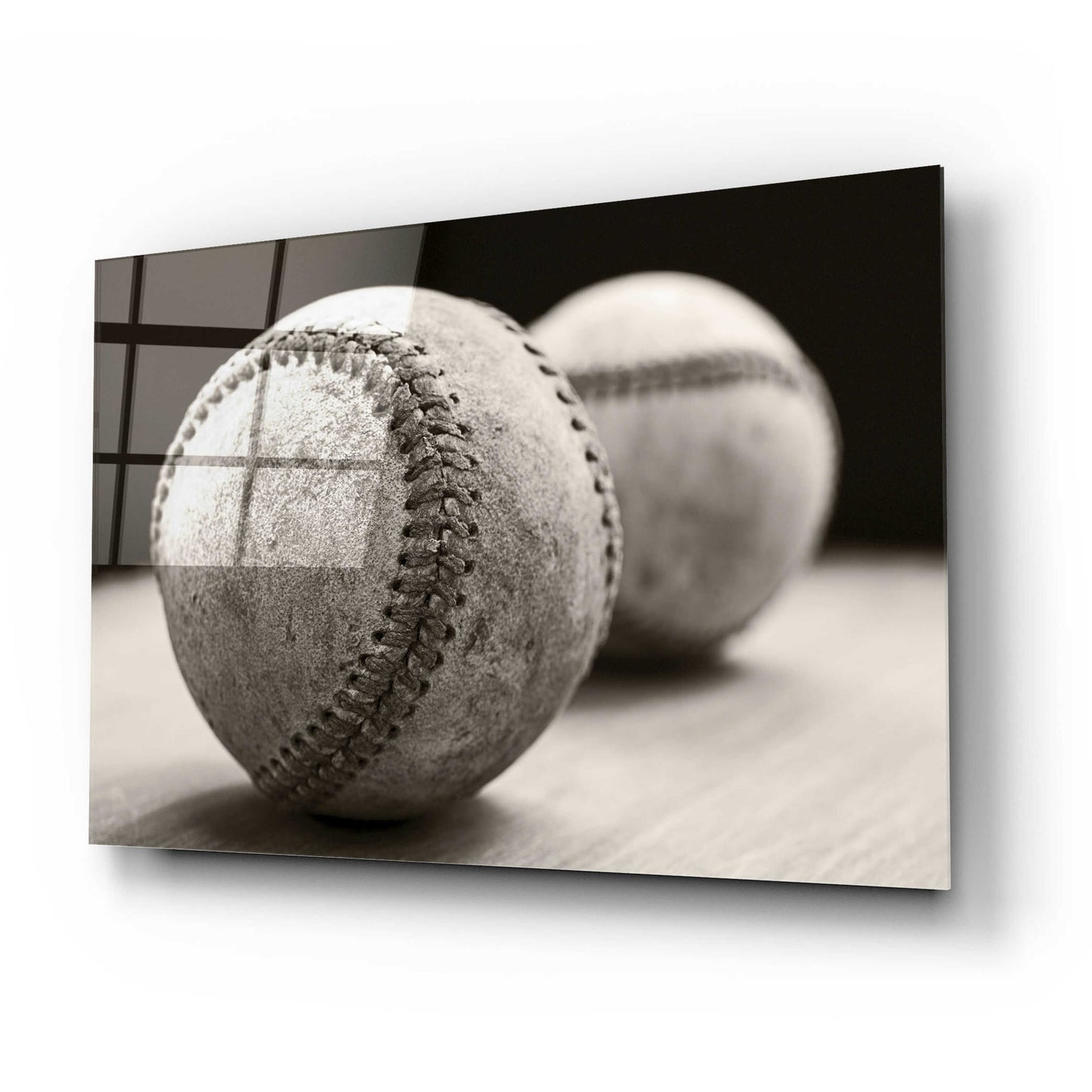 Epic Art 'Old Baseballs' by Edward M. Fielding, Acrylic Glass Wall Art,24x16