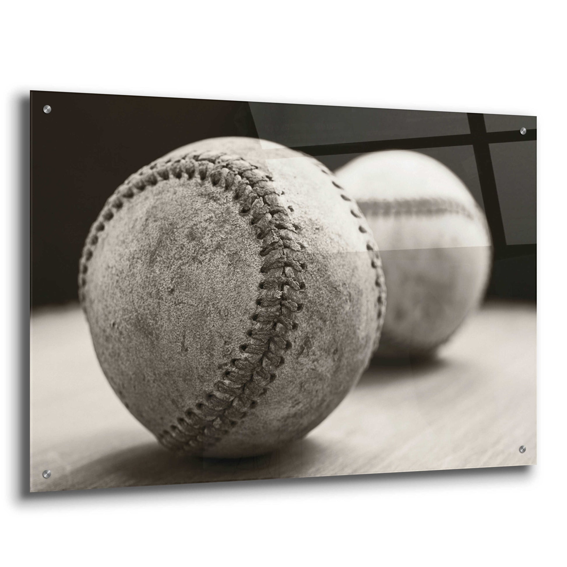Epic Art 'Old Baseballs' by Edward M. Fielding, Acrylic Glass Wall Art,36x24
