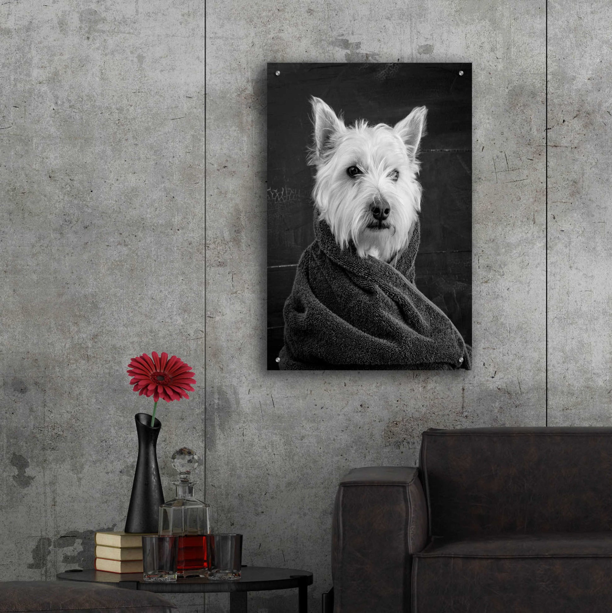 Epic Art 'Portrait of a Westy Dog' by Edward M. Fielding, Acrylic Glass Wall Art,24x36