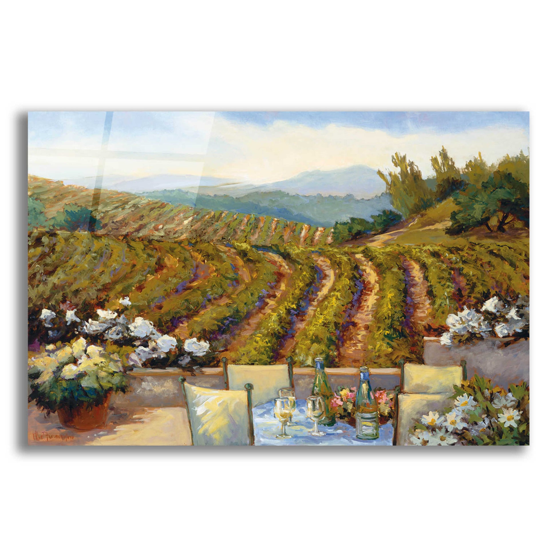 Epic Art 'Vineyards to Mount St. Helena' by Ellie Freudenstein, Acrylic Glass Wall Art,16x12