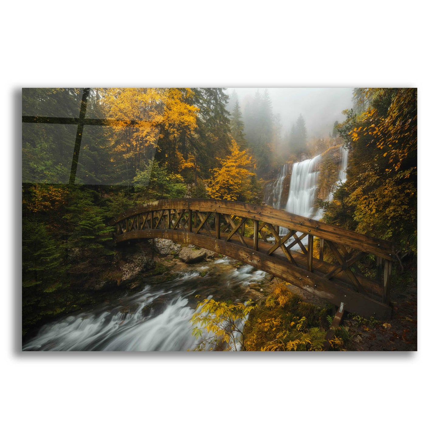 Epic Art 'A Bridge in the Forest' by Enrico Fossati, Acrylic Glass Wall Art,16x12