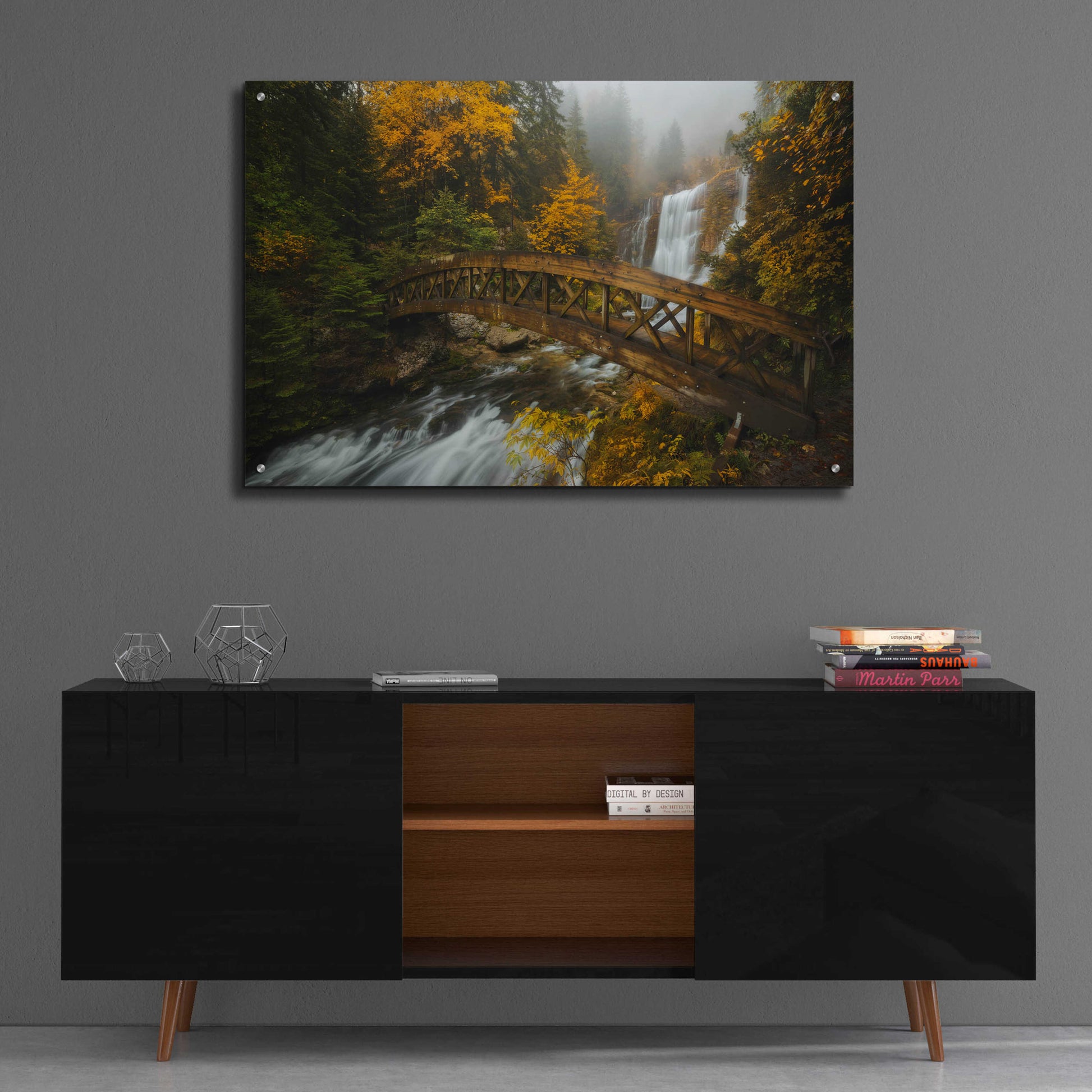 Epic Art 'A Bridge in the Forest' by Enrico Fossati, Acrylic Glass Wall Art,36x24