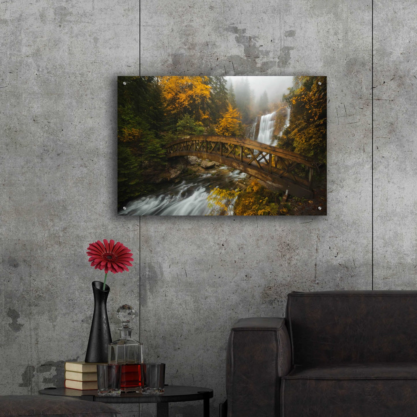 Epic Art 'A Bridge in the Forest' by Enrico Fossati, Acrylic Glass Wall Art,36x24