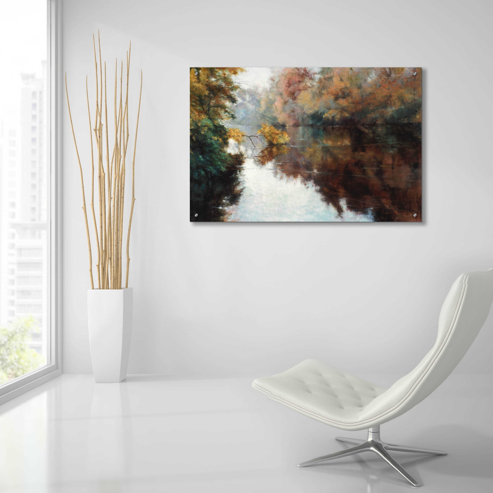 Epic Art 'Branch on the Charles' by Esther Engelman, Acrylic Glass Wall Art,36x24